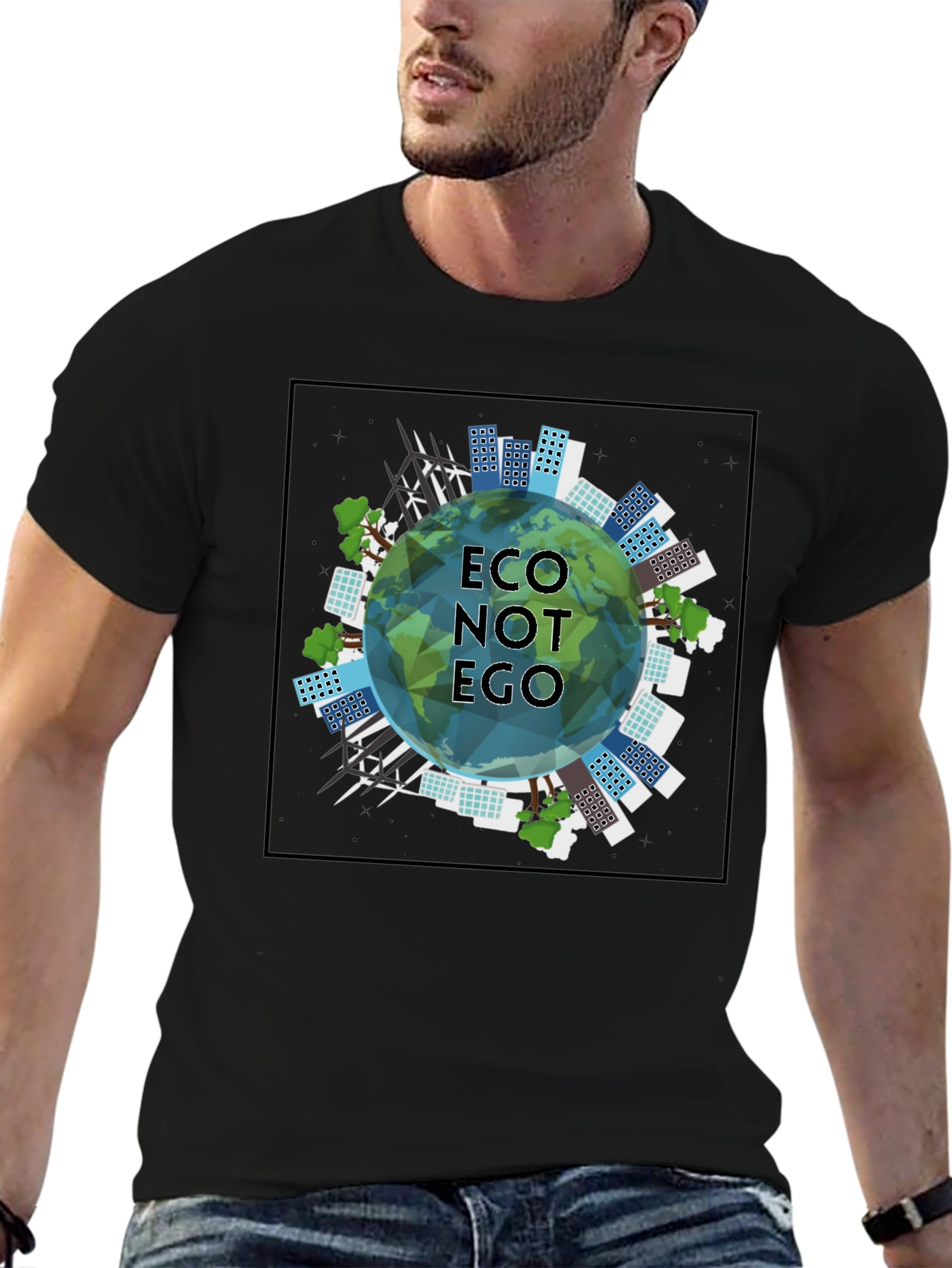 Eco Not Ego Graphic Tee - Sustainable Style