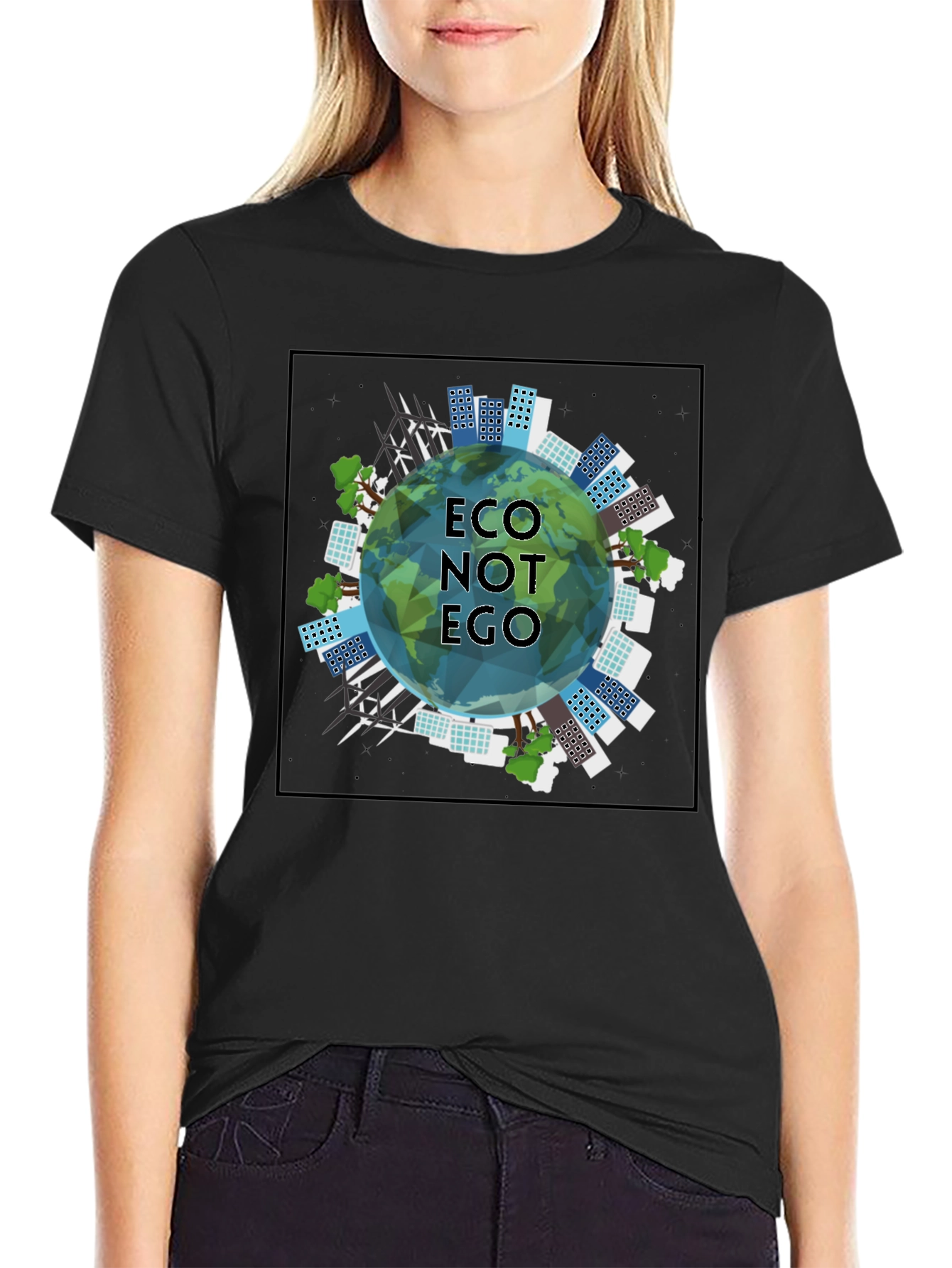 Eco Not Ego Graphic Tee - Sustainable Style