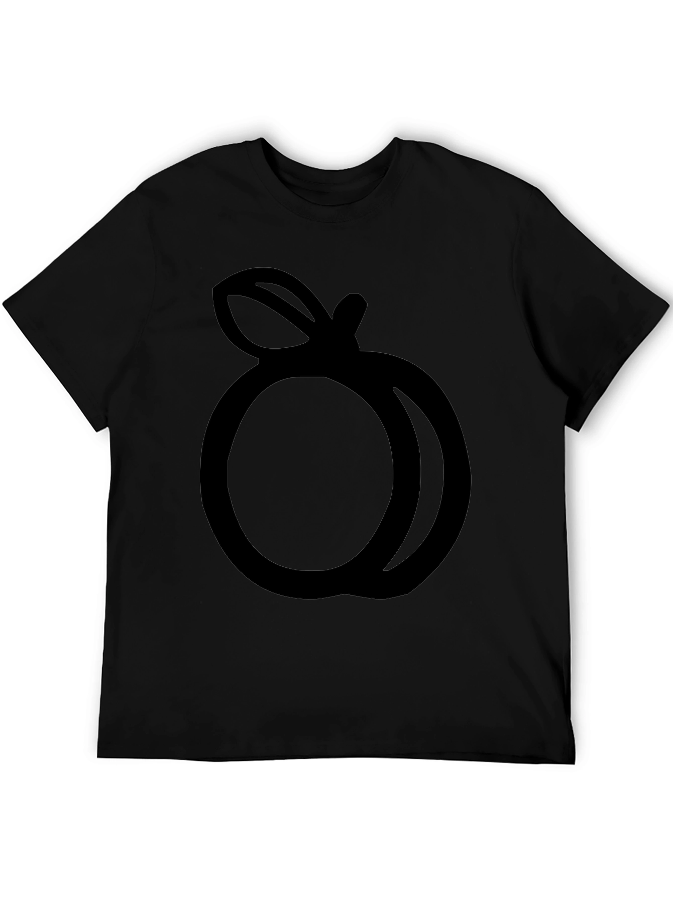 Peach Graphic Black T-Shirt Casual Style