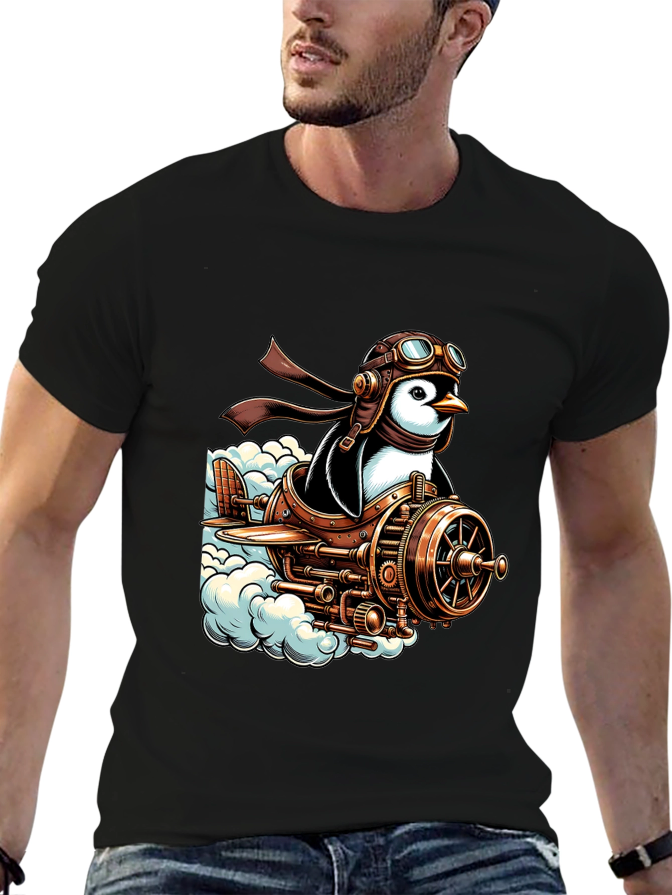 Steampunk Penguin Pilot T-Shirt