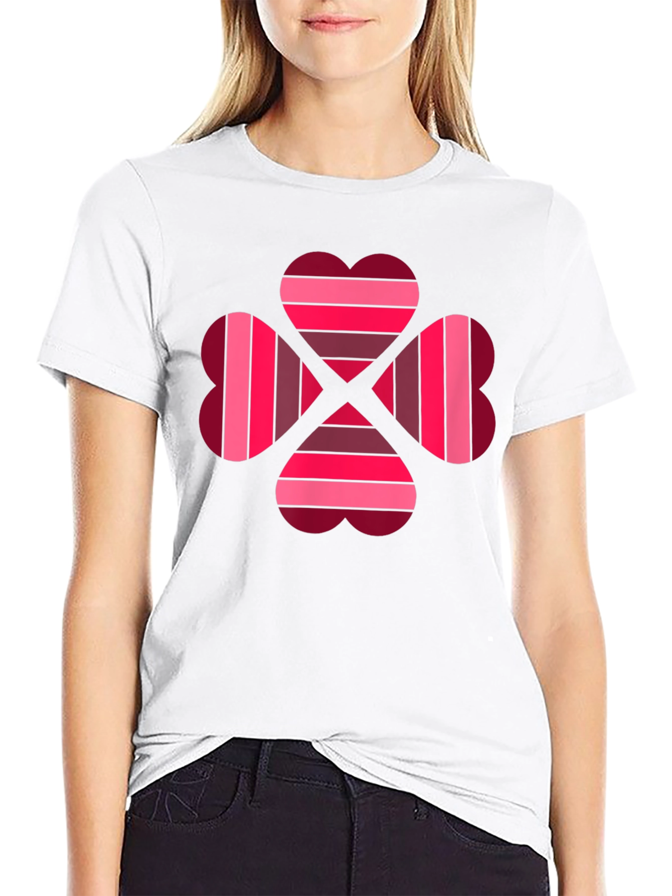 Heart Clover Graphic Tee - Black