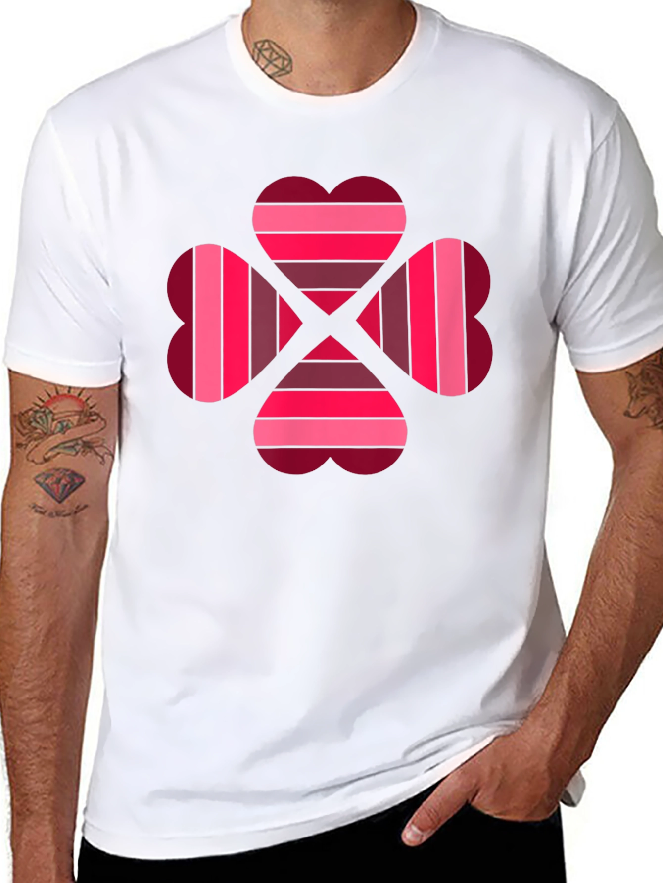 Heart Clover Graphic Tee - Black