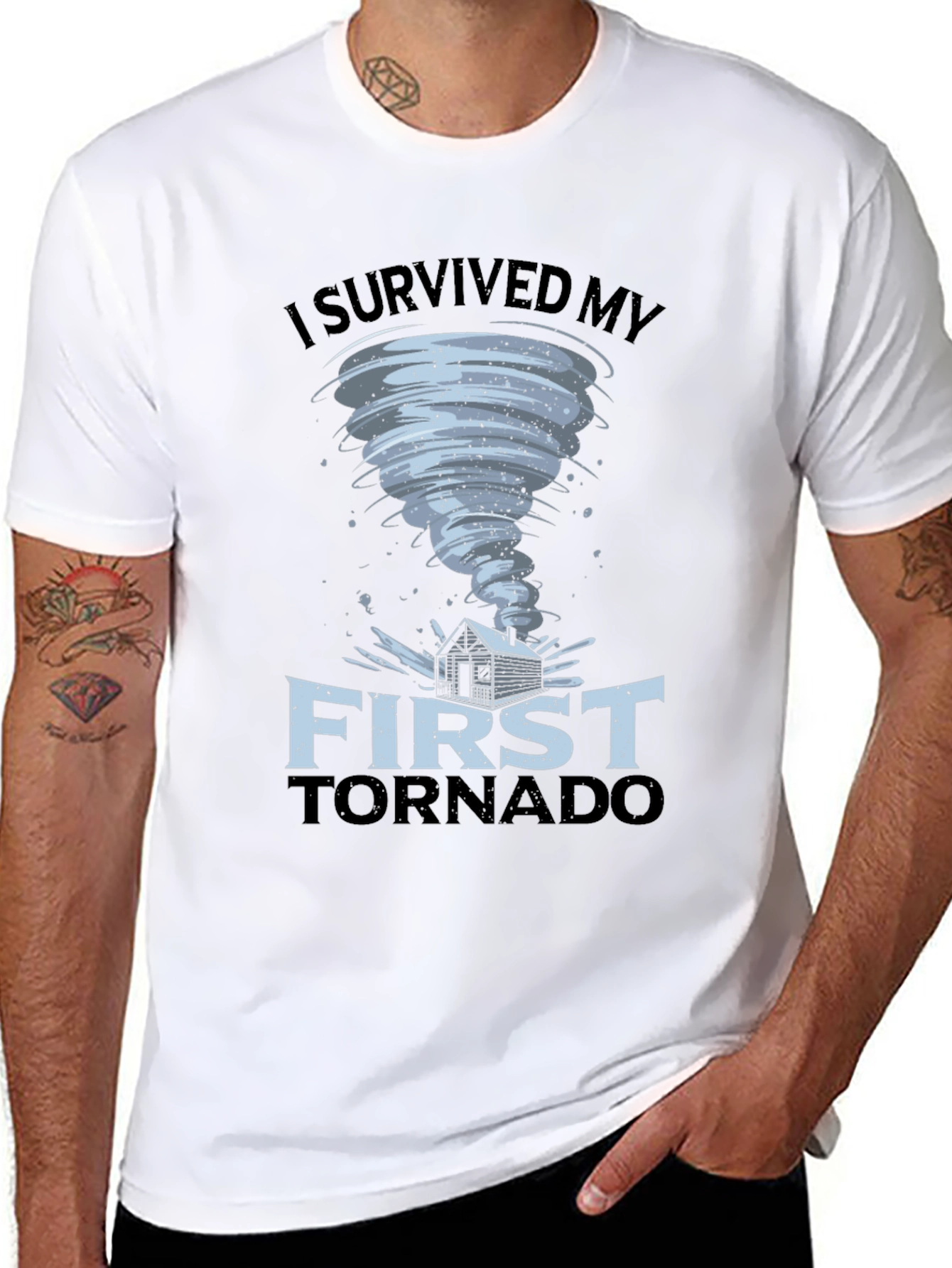 I Survived My First Tornado Black T-Shirt