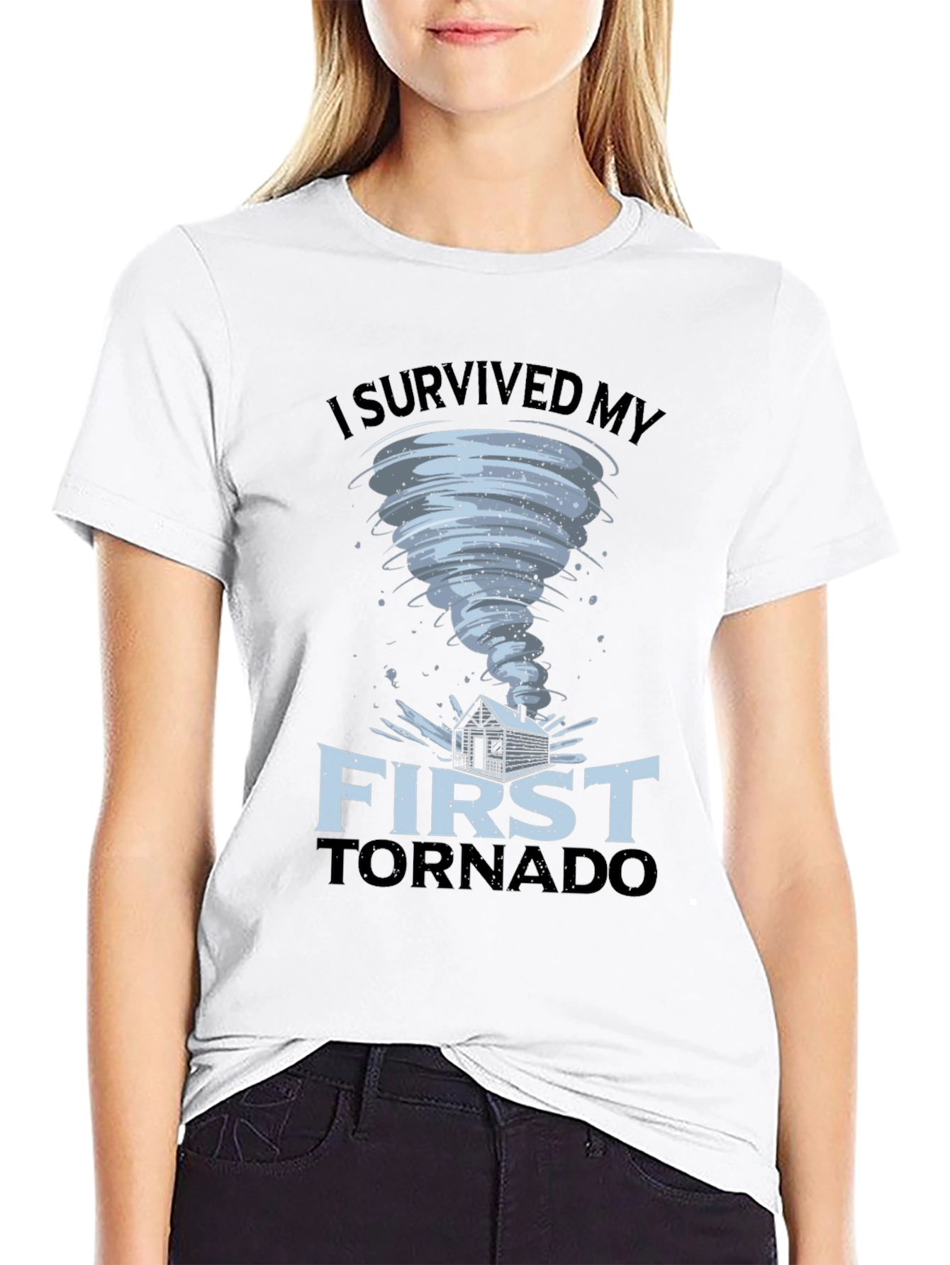I Survived My First Tornado Black T-Shirt