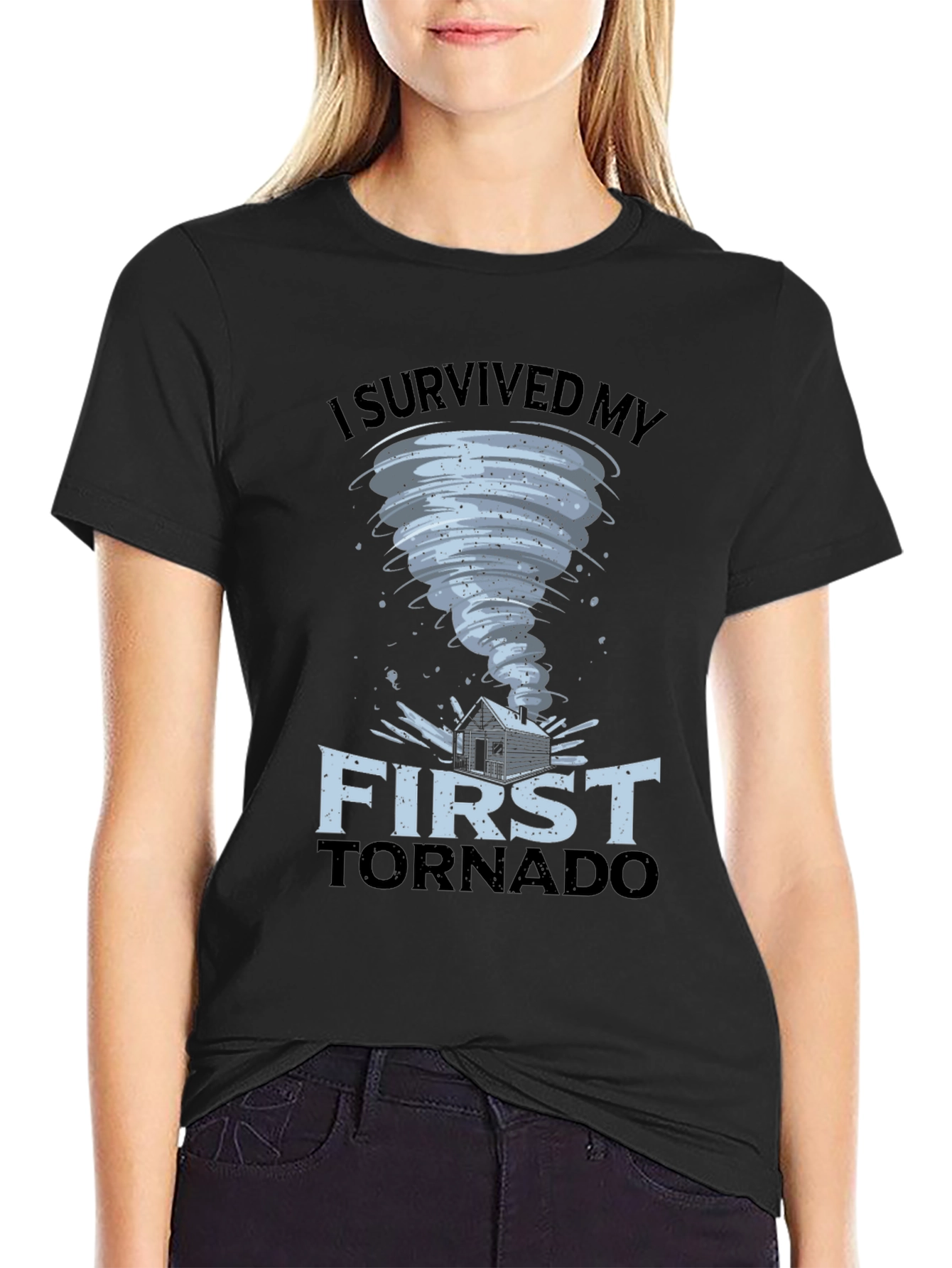 I Survived My First Tornado Black T-Shirt