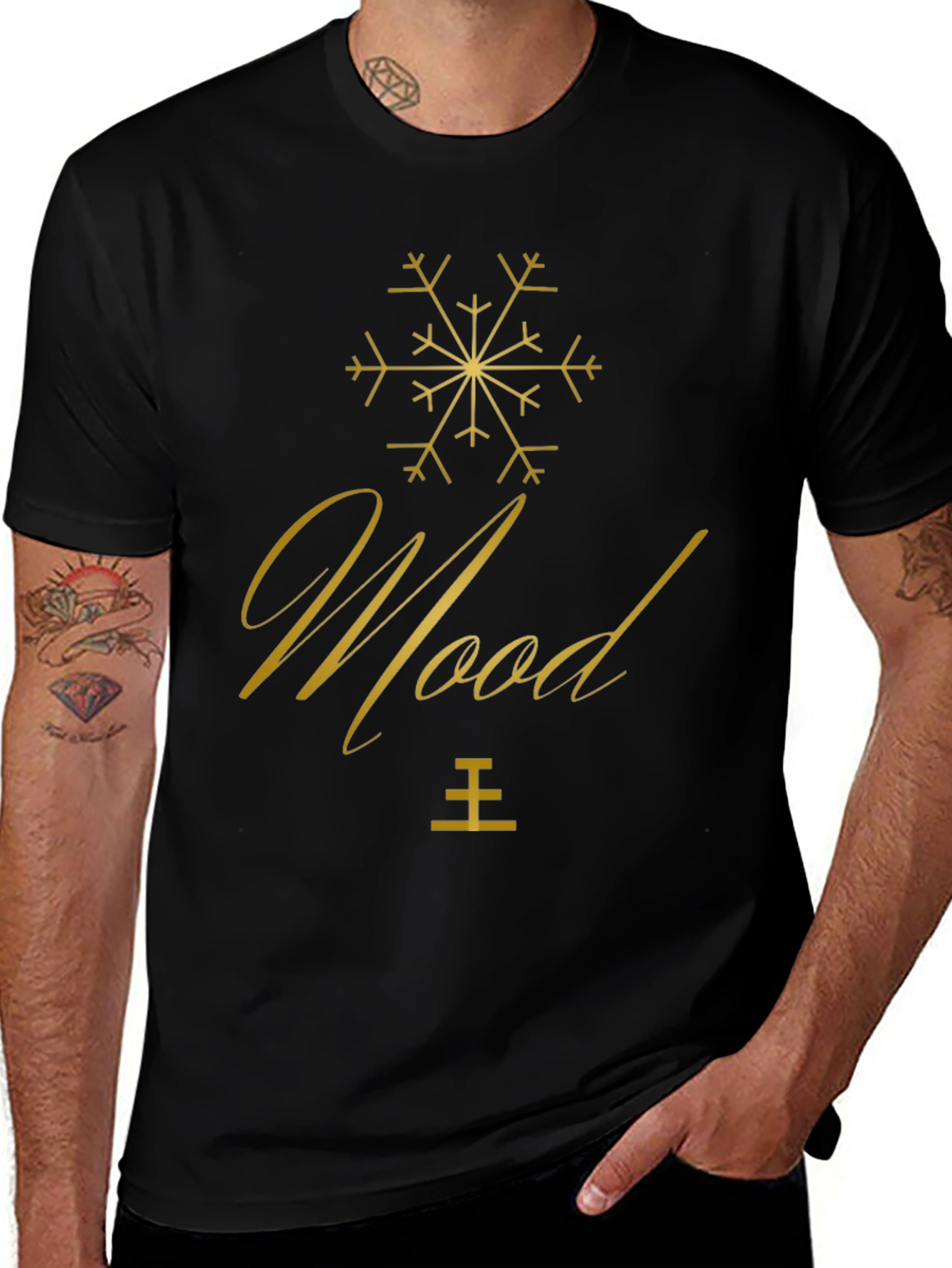 Stylish Mood Graphic Tee - Soft Black T-Shirt