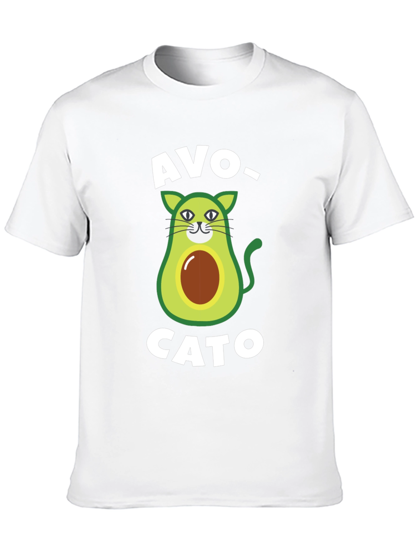 Avo-Cato Black T-Shirt - Avocado Cat Pun