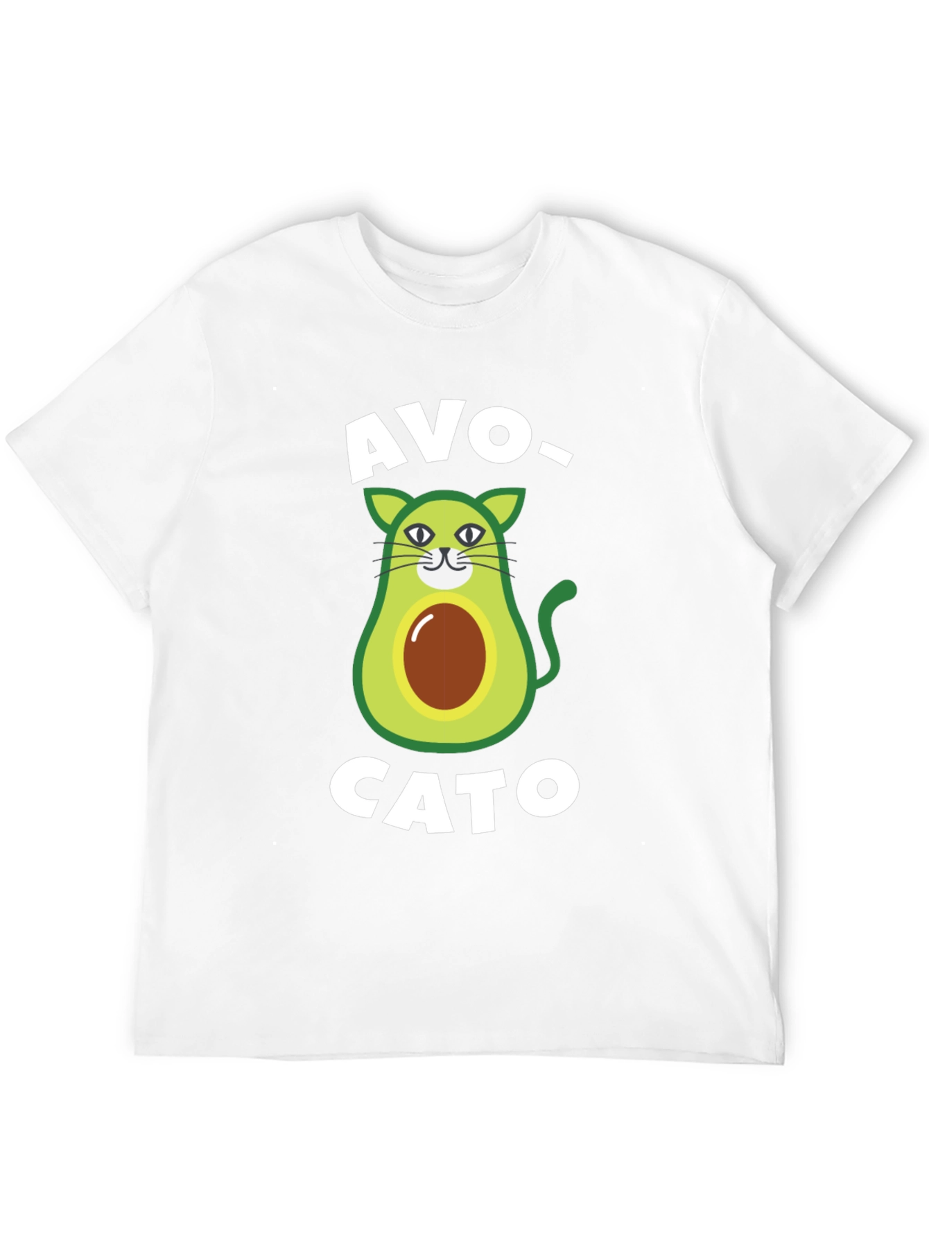 Avo-Cato Black T-Shirt - Avocado Cat Pun