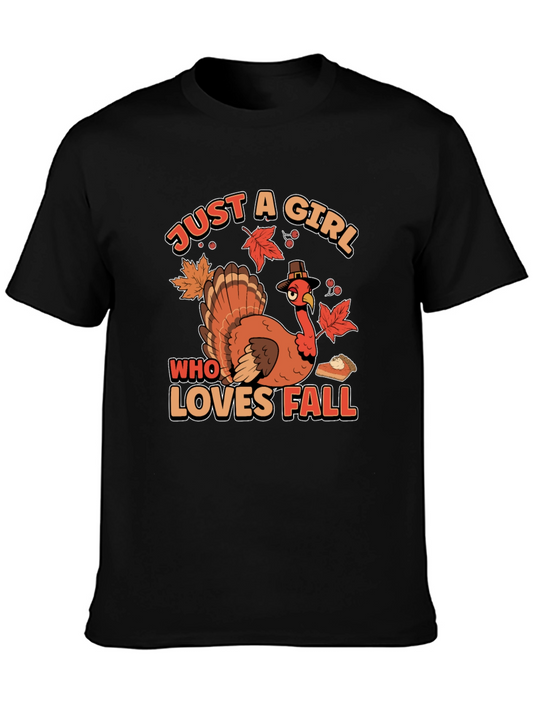 Just A Girl Who Loves Fall Turkey T-Shirt