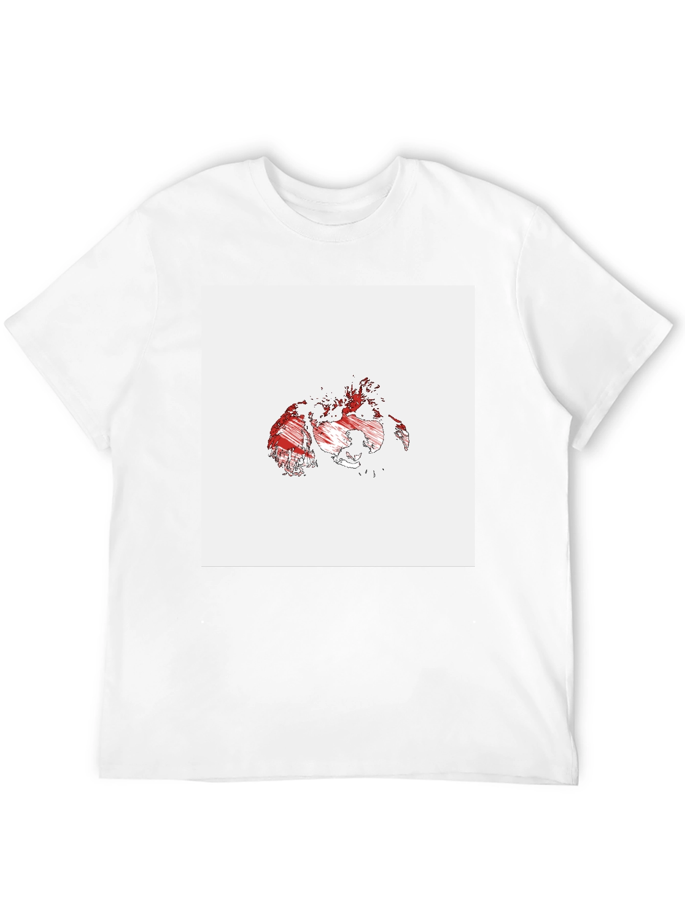Abstract Map Graphic Tee - Black Cotton Casual