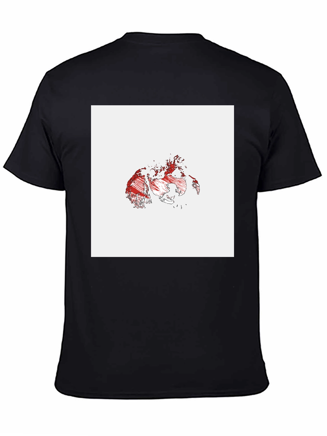 Abstract Map Graphic Tee - Black Cotton Casual