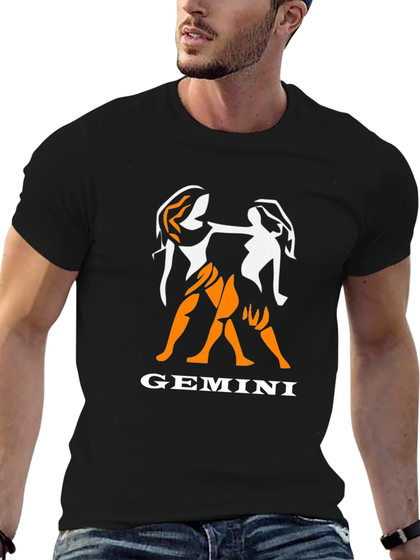 Gemini Zodiac Graphic Tee - Black
