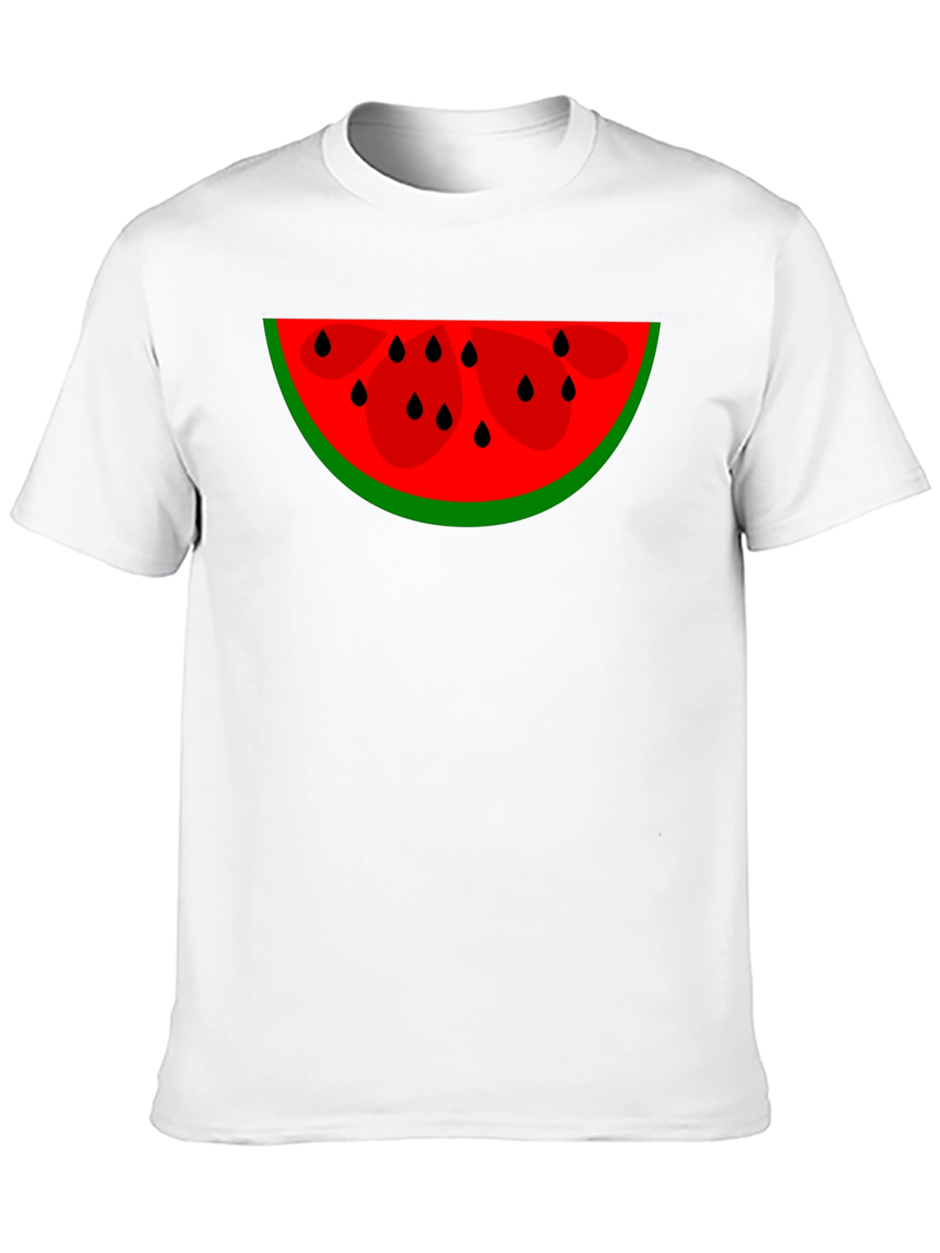 Watermelon Slice Graphic Tee - Black Cotton Blend
