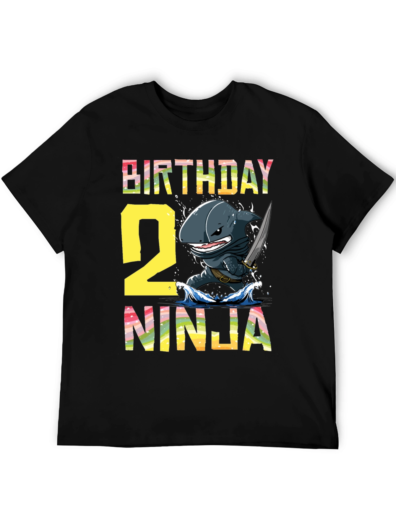 Birthday Shark Ninja Second Birthday T-Shirt