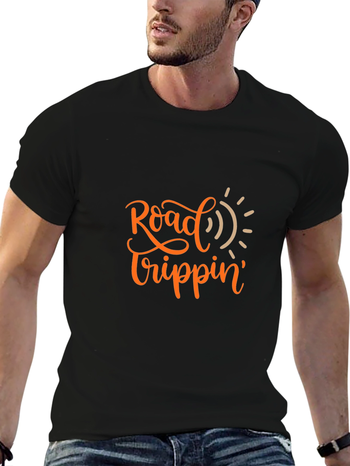 Road Trippin Graphic Black T-Shirt