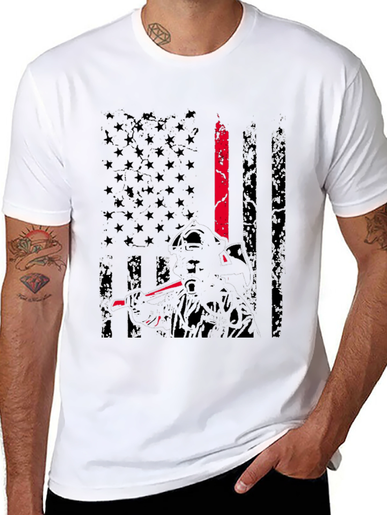 Thin Red Line Firefighter Flag T-Shirt