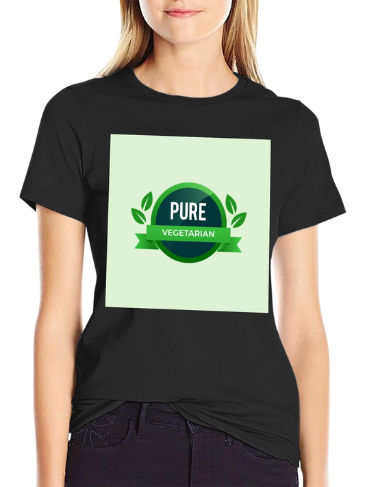 Pure Vegetarian Graphic T-Shirt - Black