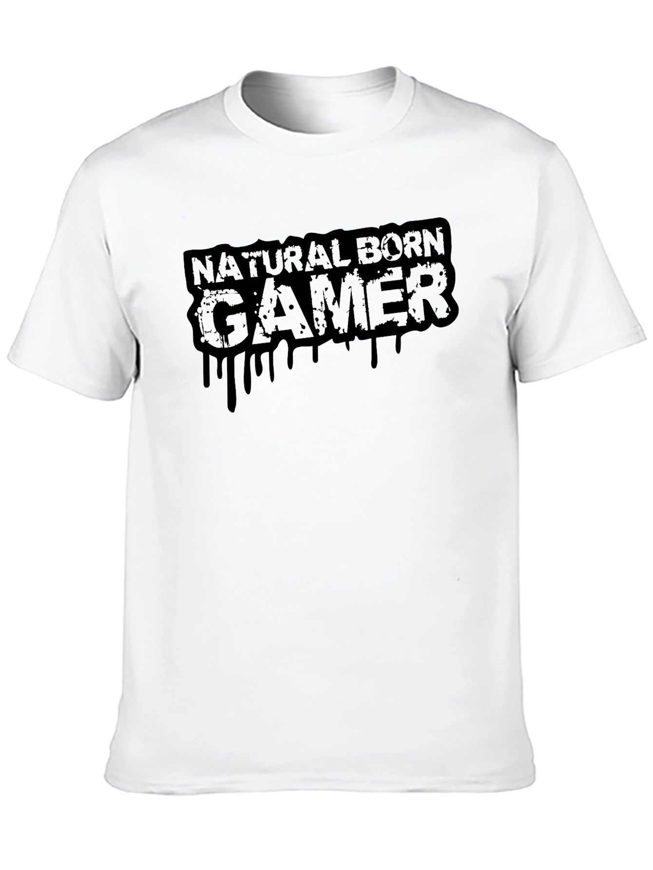 Natural Born Gamer Black Graphic T-Shirt