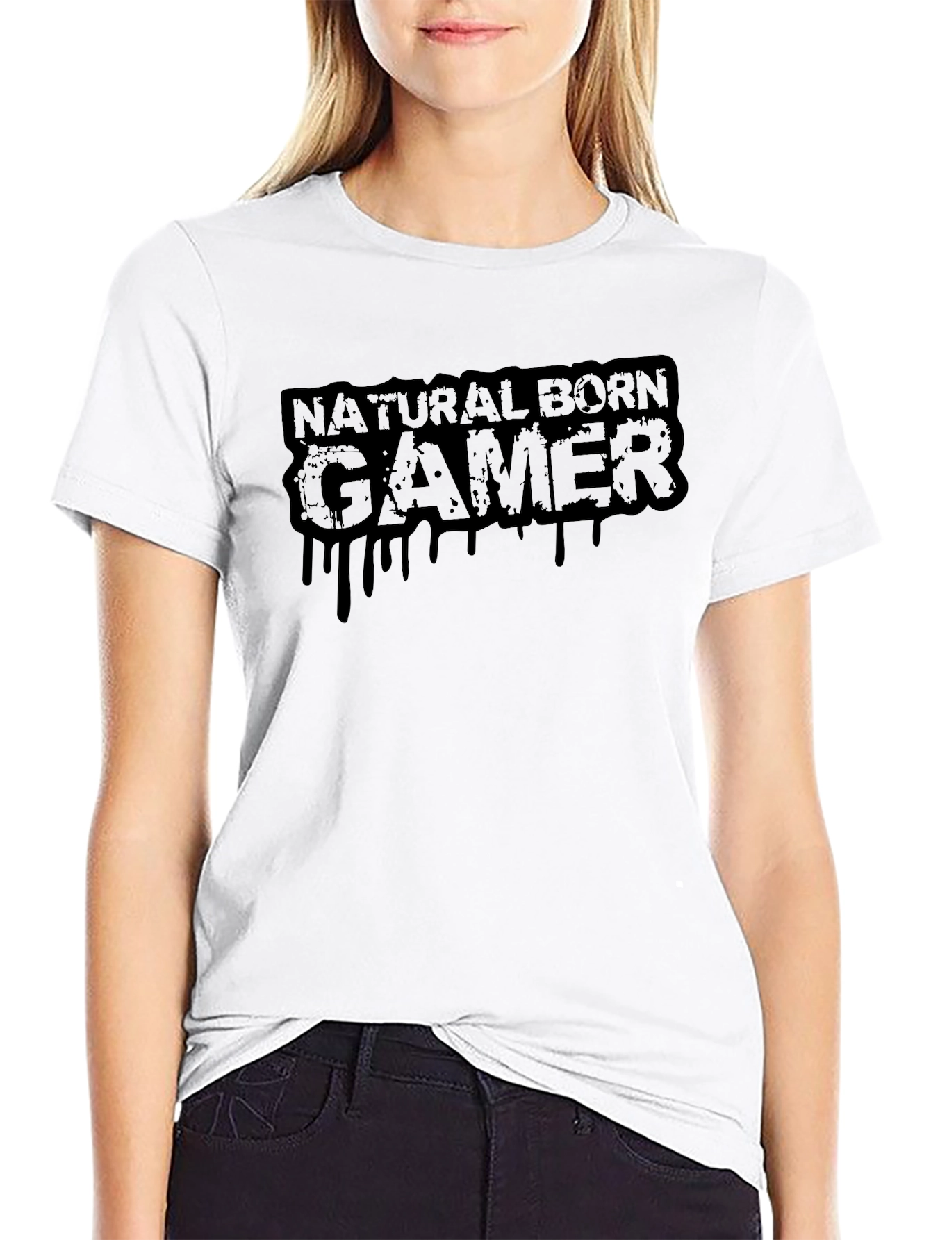 Natural Born Gamer Black Graphic T-Shirt