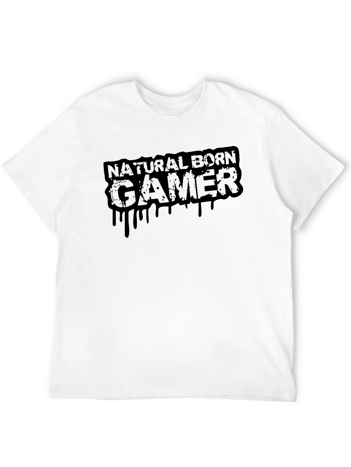 Natural Born Gamer Black Graphic T-Shirt