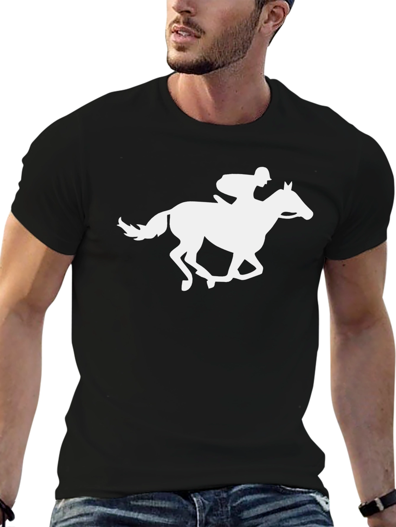 Equestrian Silhouette T-Shirt - Black