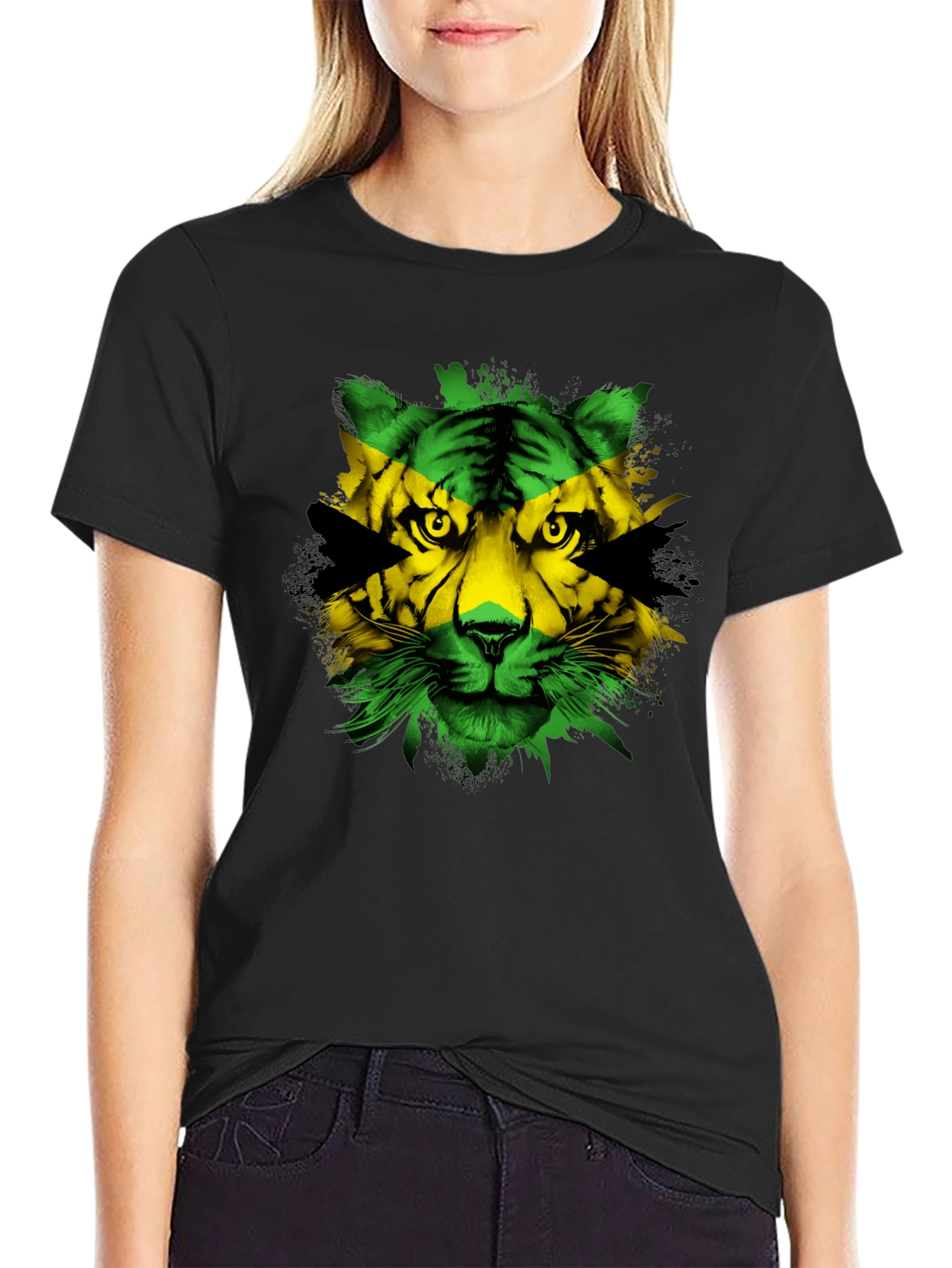 Jamaican Flag Tiger Graphic Tee