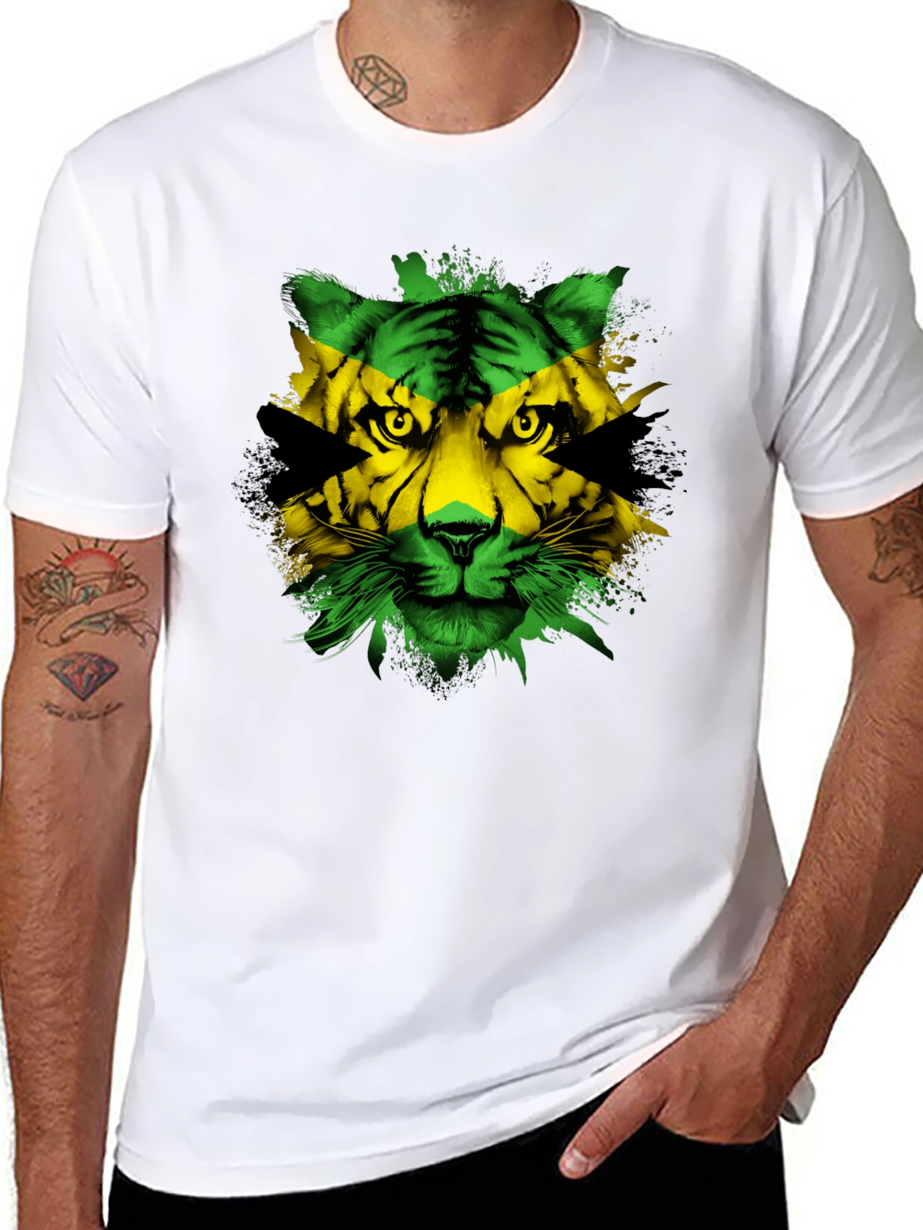 Jamaican Flag Tiger Graphic Tee