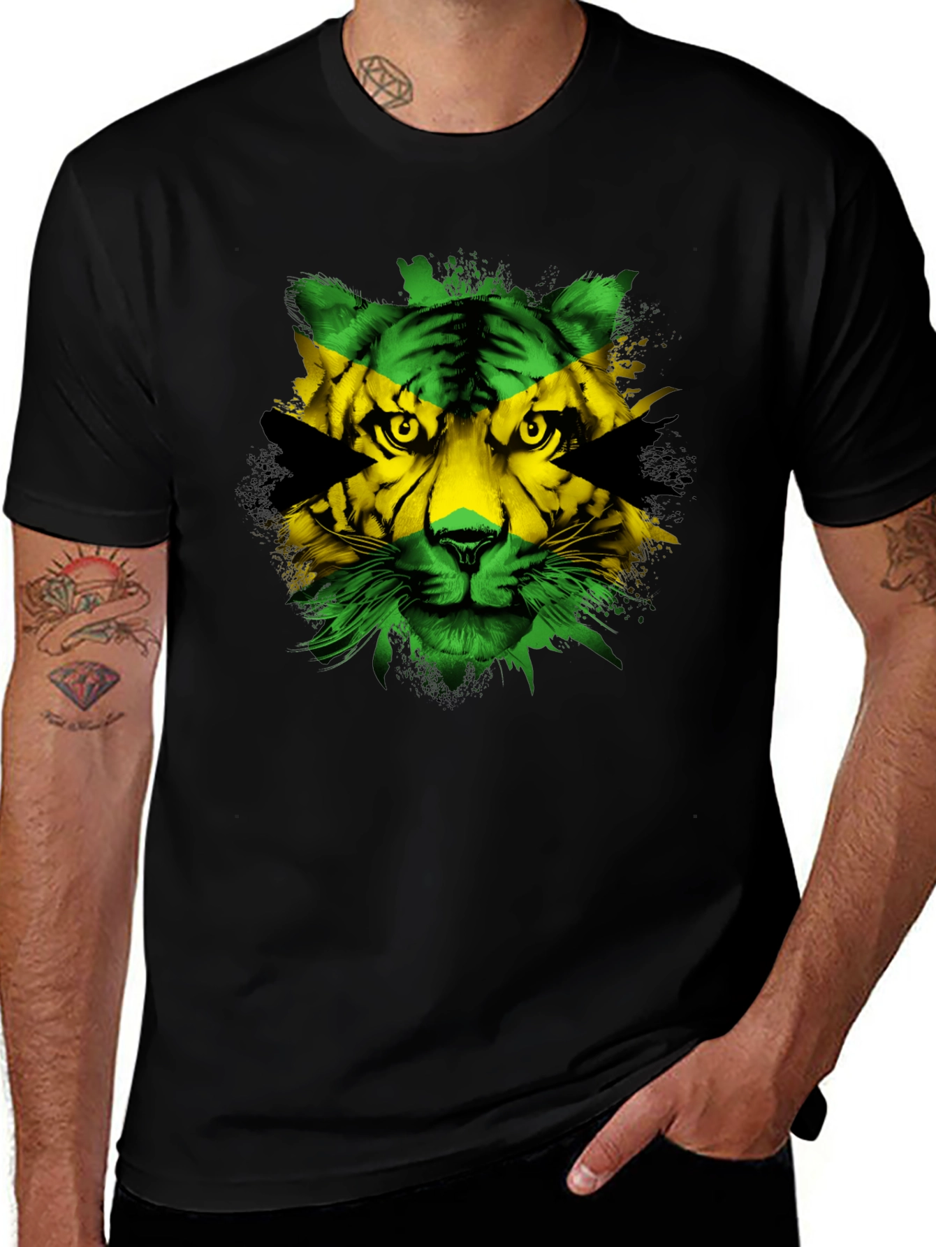 Jamaican Flag Tiger Graphic Tee