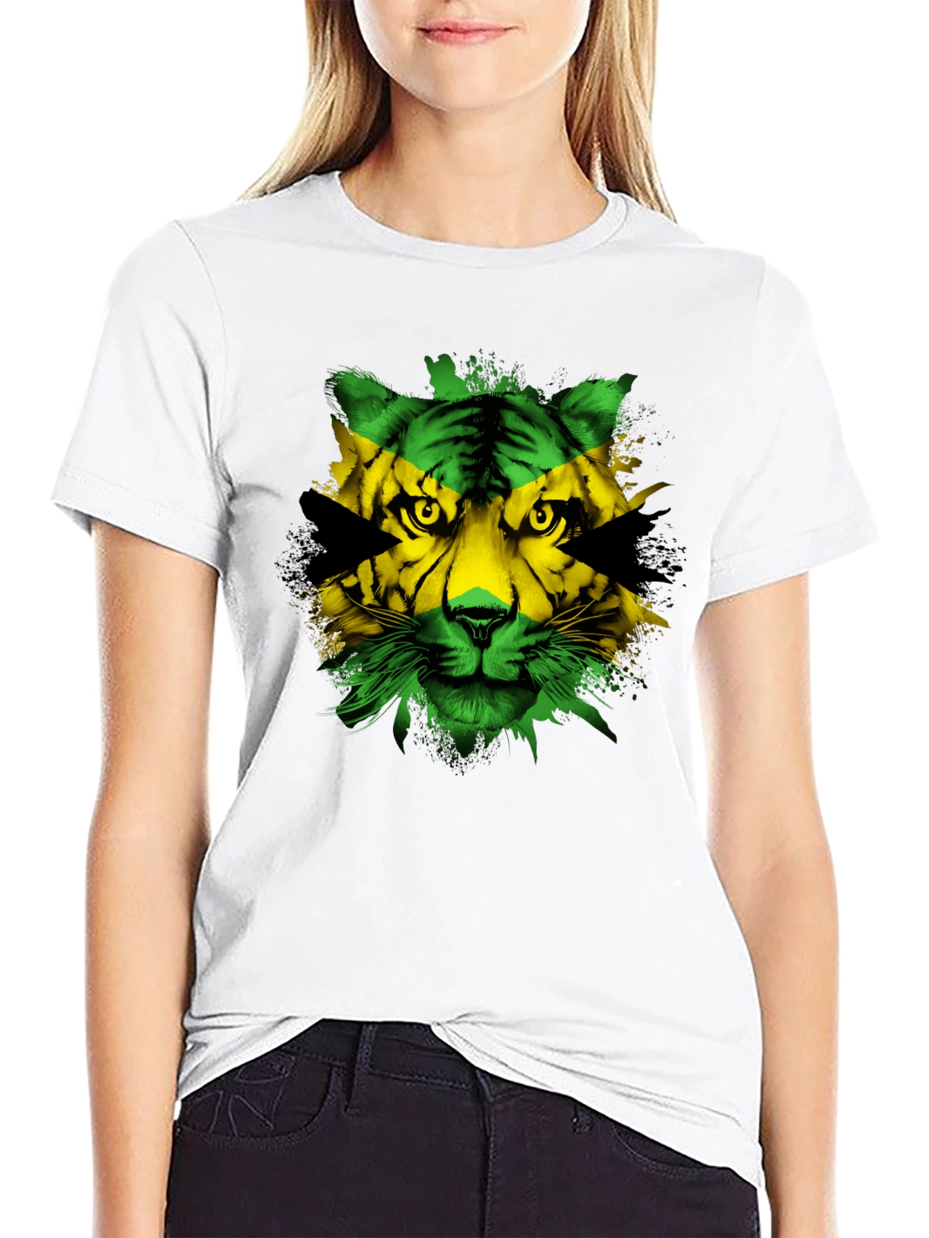 Jamaican Flag Tiger Graphic Tee