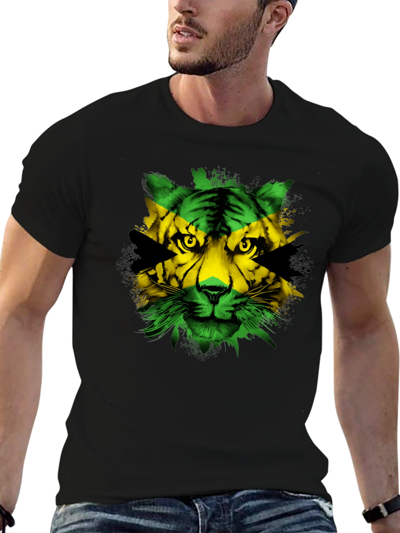 Jamaican Flag Tiger Graphic Tee