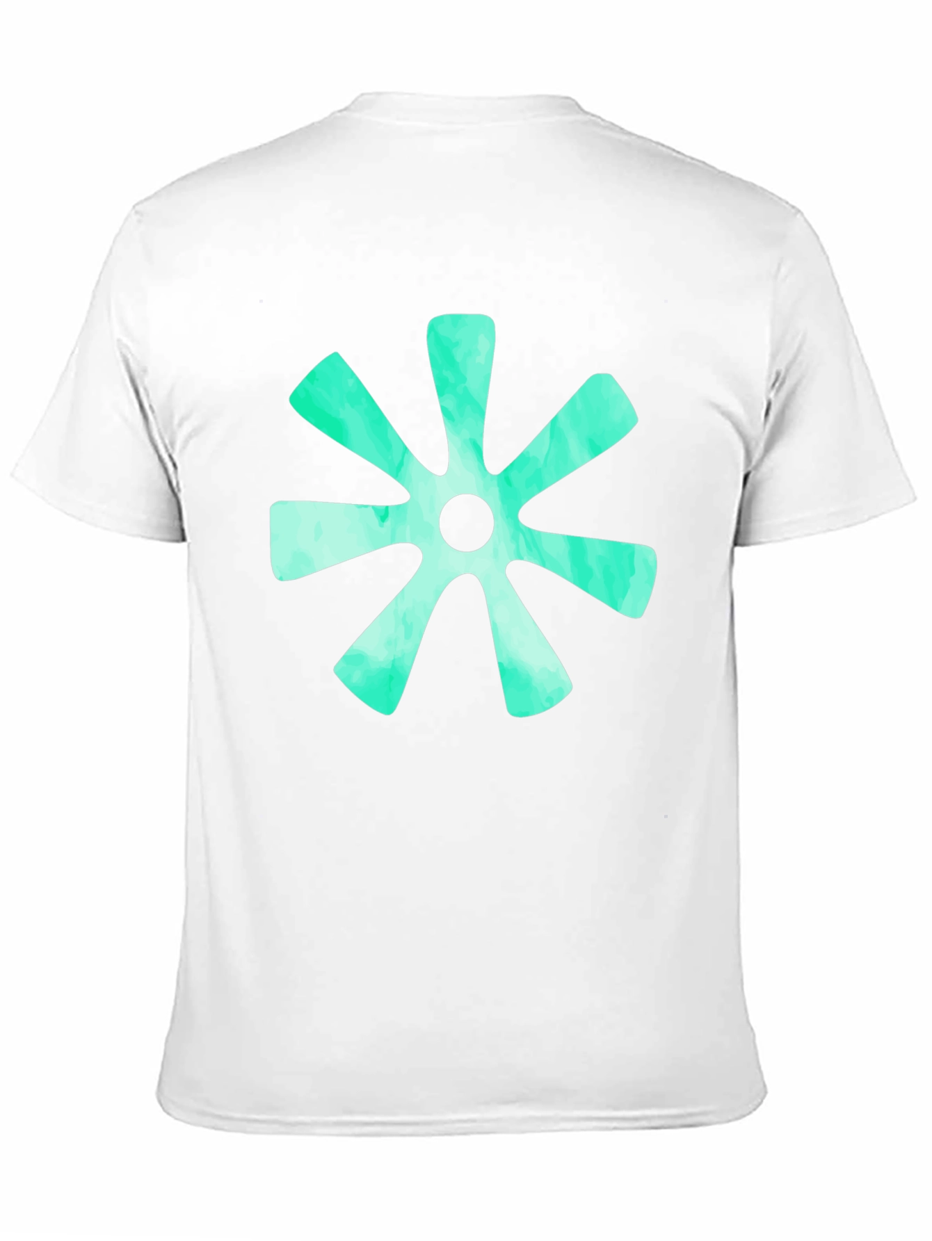 Abstract Teal Burst Graphic Tee - Black Cotton T-Shirt