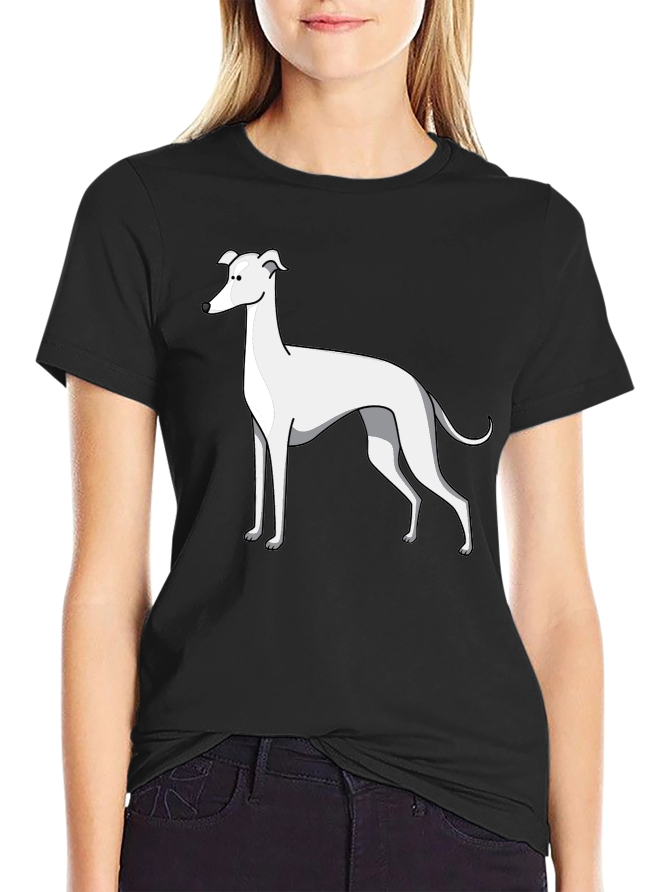 Greyhound Dog Graphic T-Shirt - Unisex Black Tee