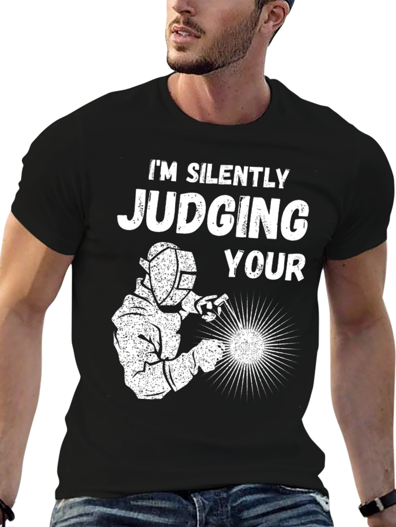 Silently Judging Welder Graphic T-Shirt