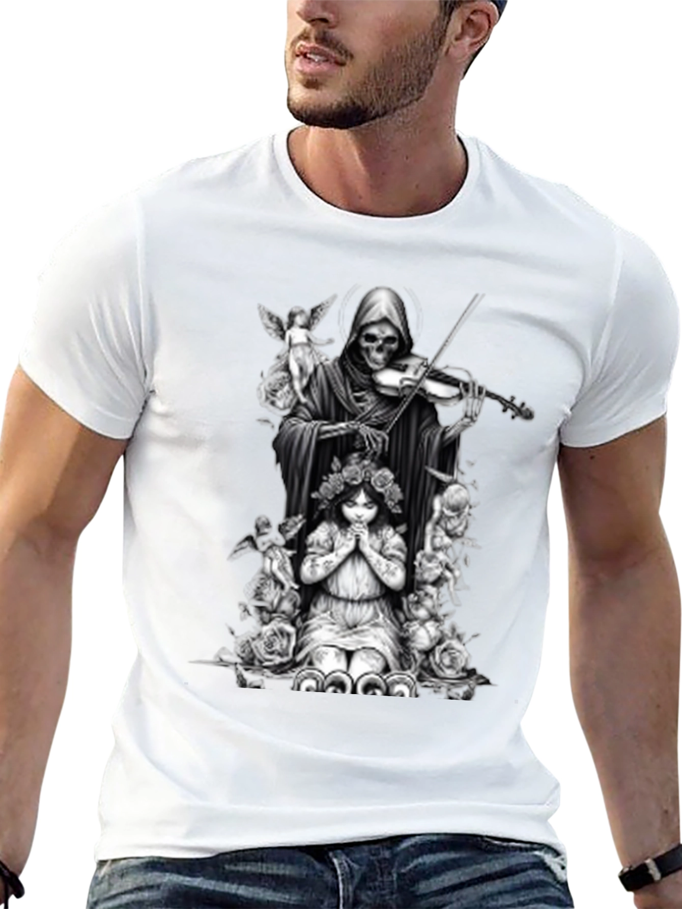 Grim Reaper Violinist Graphic Tee