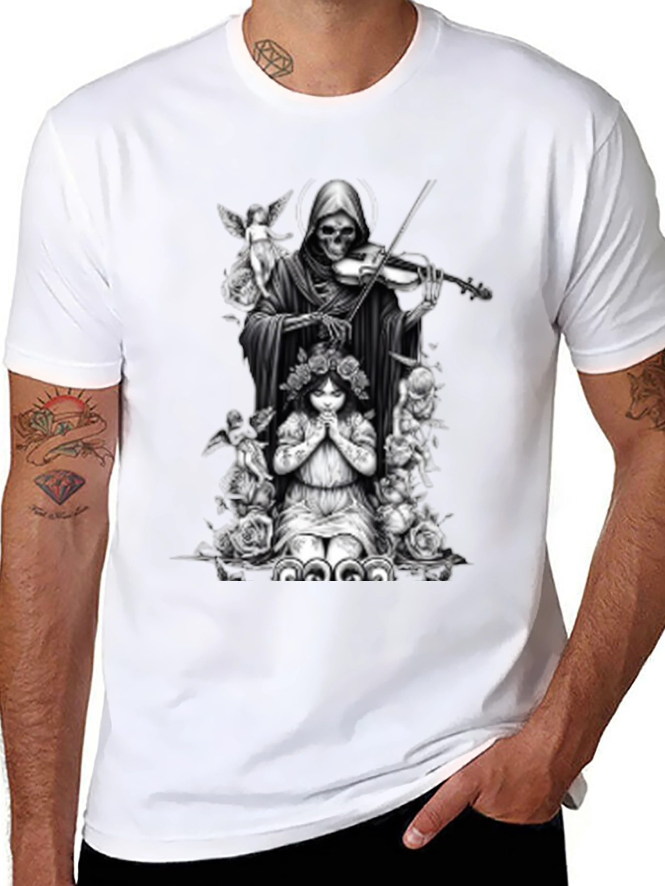 Grim Reaper Violinist Graphic Tee