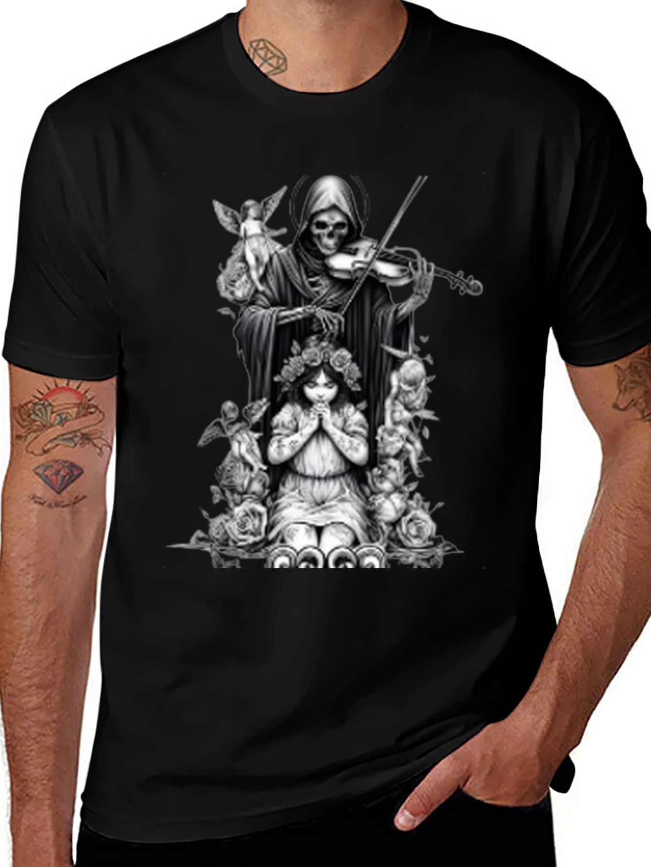 Grim Reaper Violinist Graphic Tee
