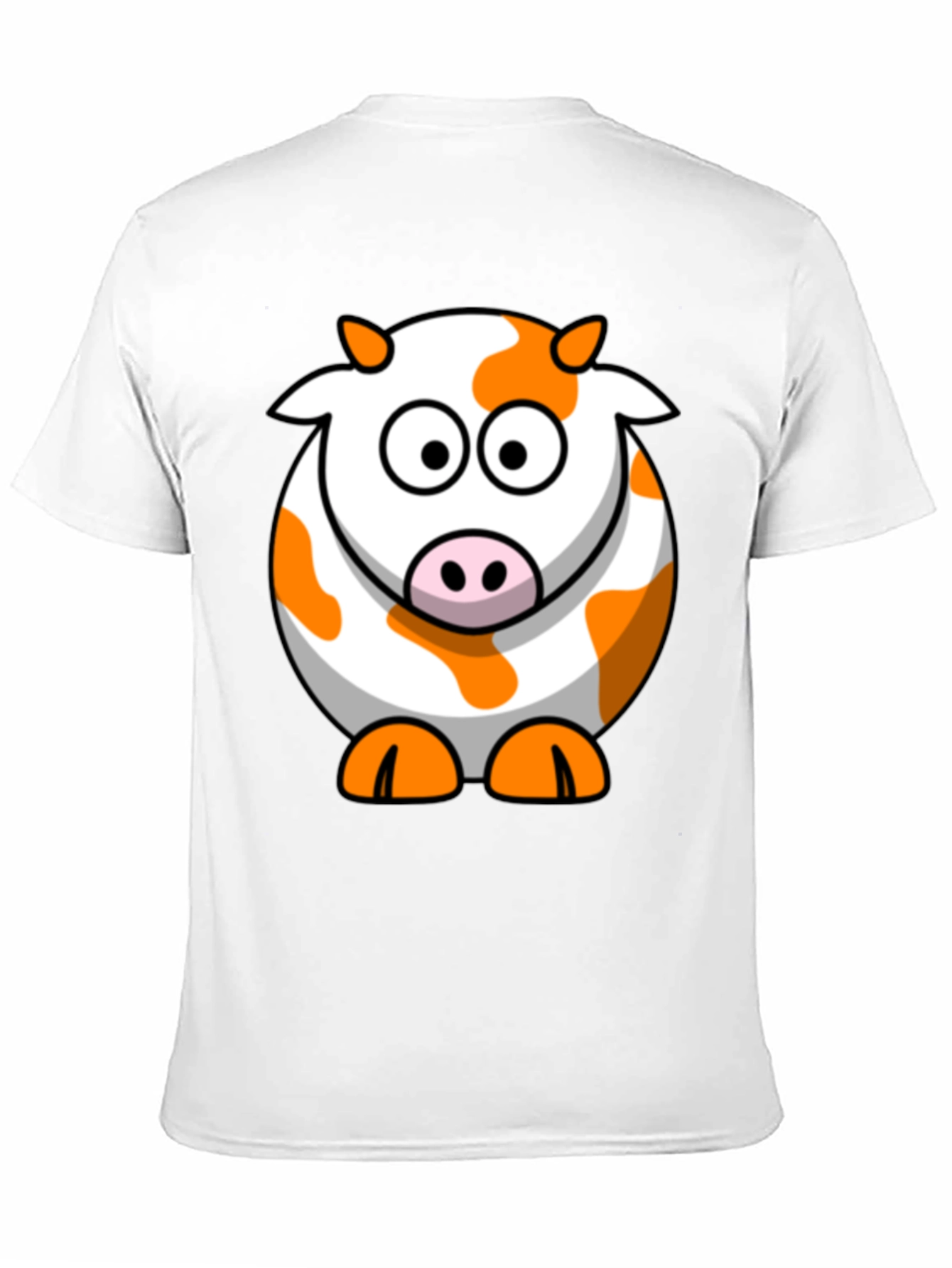 Cute Cartoon Cow Graphic Black T-Shirt