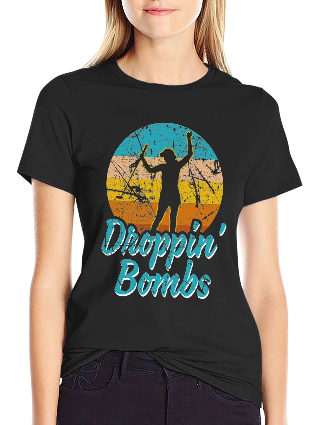 Droppin Bombs Tee: Golf Silhouette Graphic T-Shirt