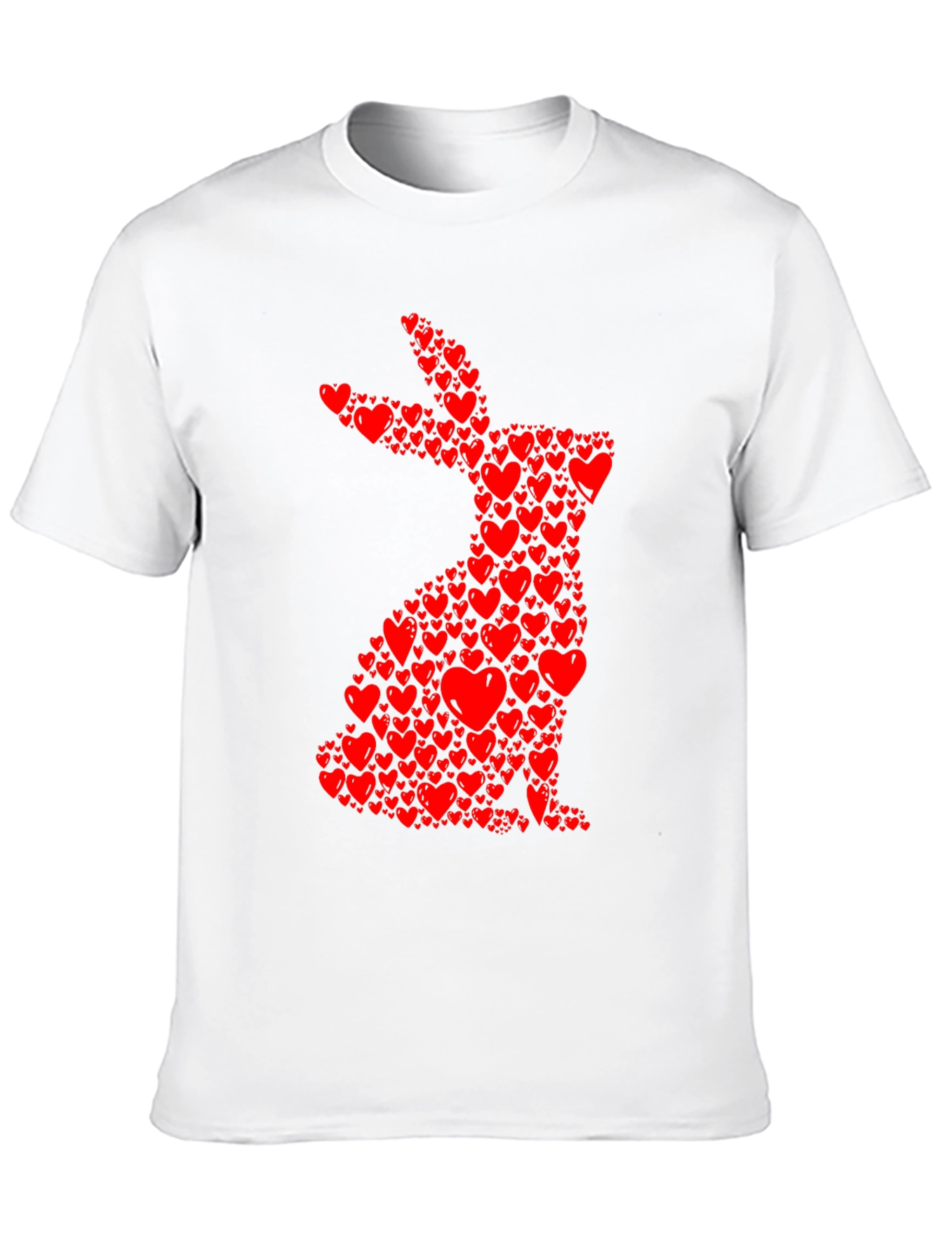 Heart Bunny Graphic Tee - Black Cotton Blend