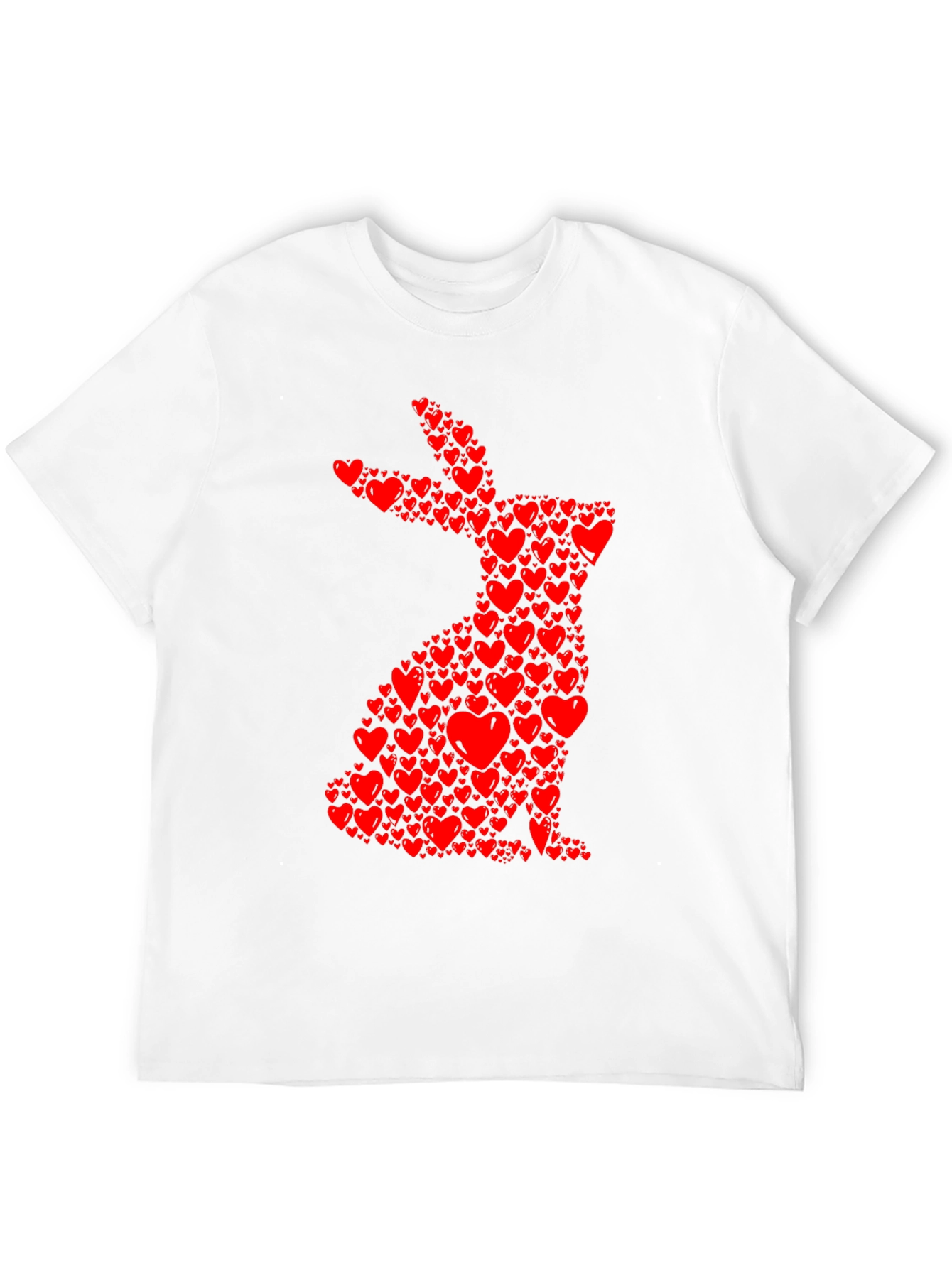 Heart Bunny Graphic Tee - Black Cotton Blend