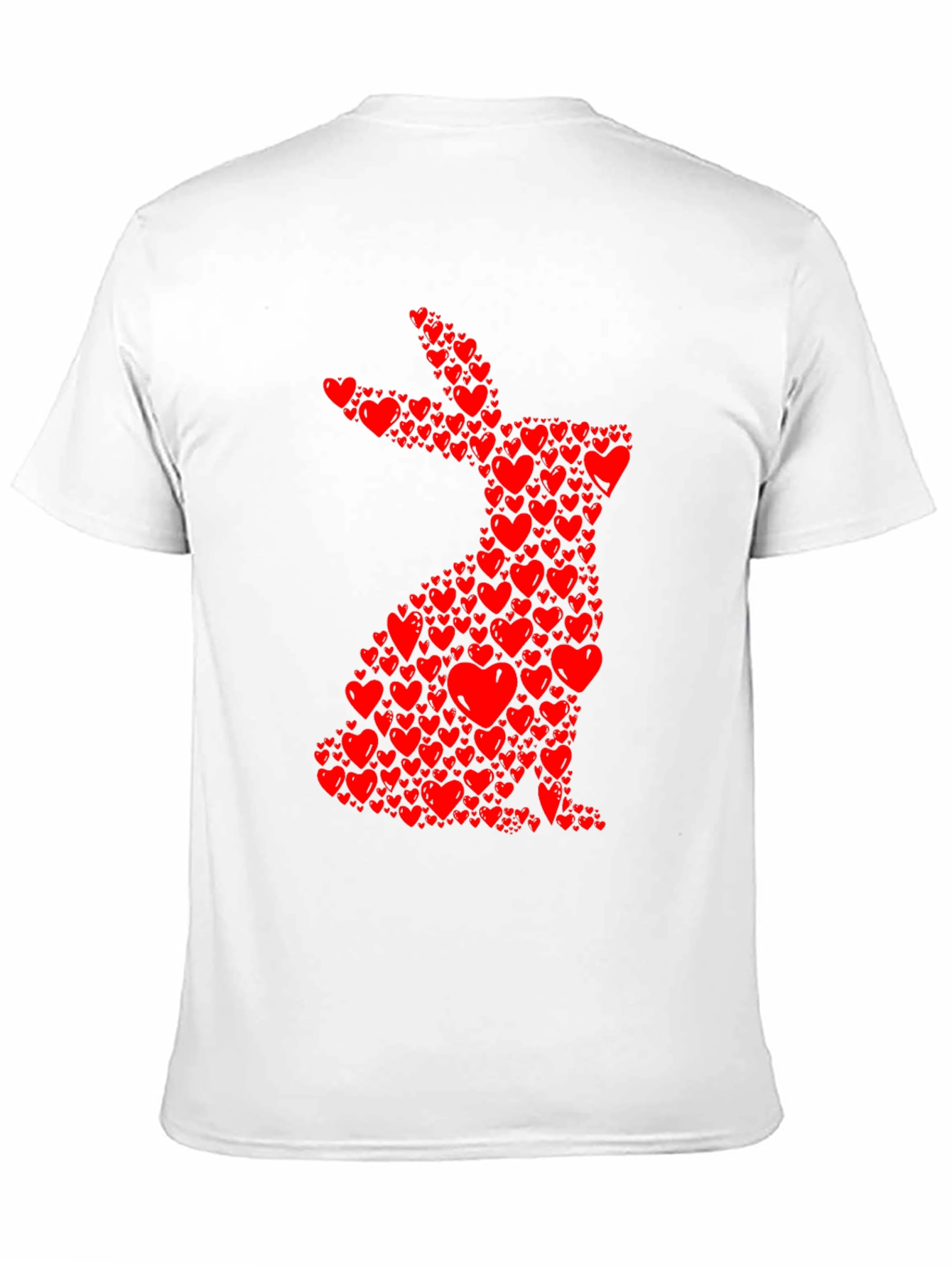 Heart Bunny Graphic Tee - Black Cotton Blend
