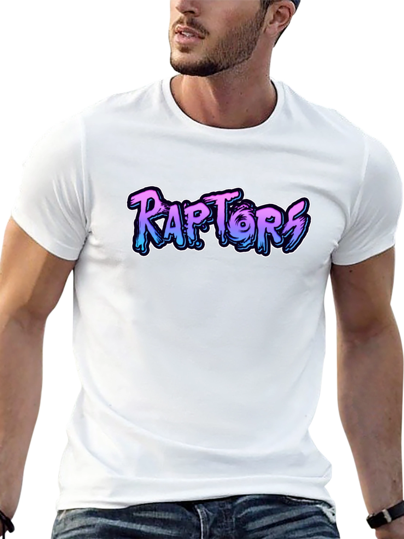 Raptors Graphic Print Black T-Shirt