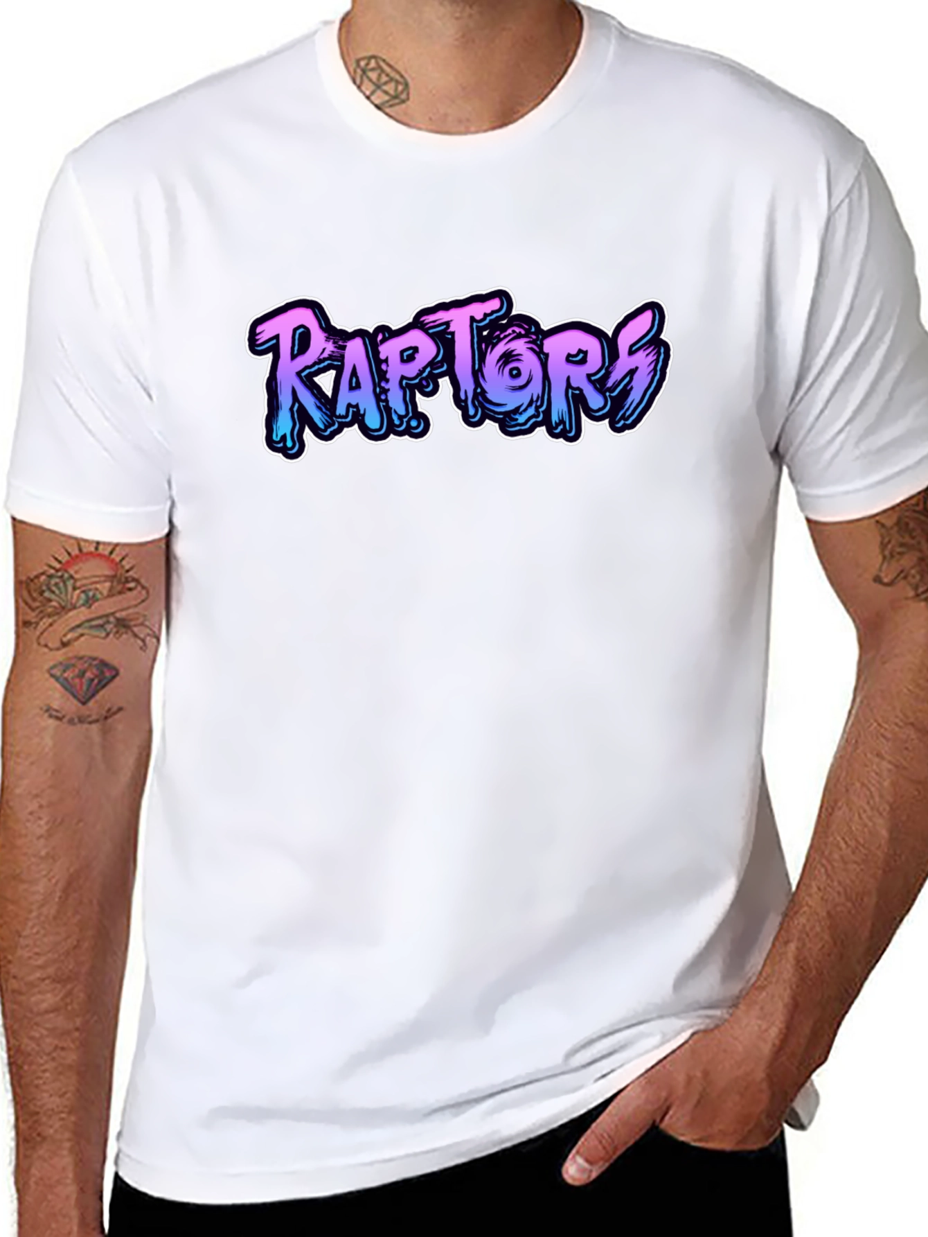 Raptors Graphic Print Black T-Shirt