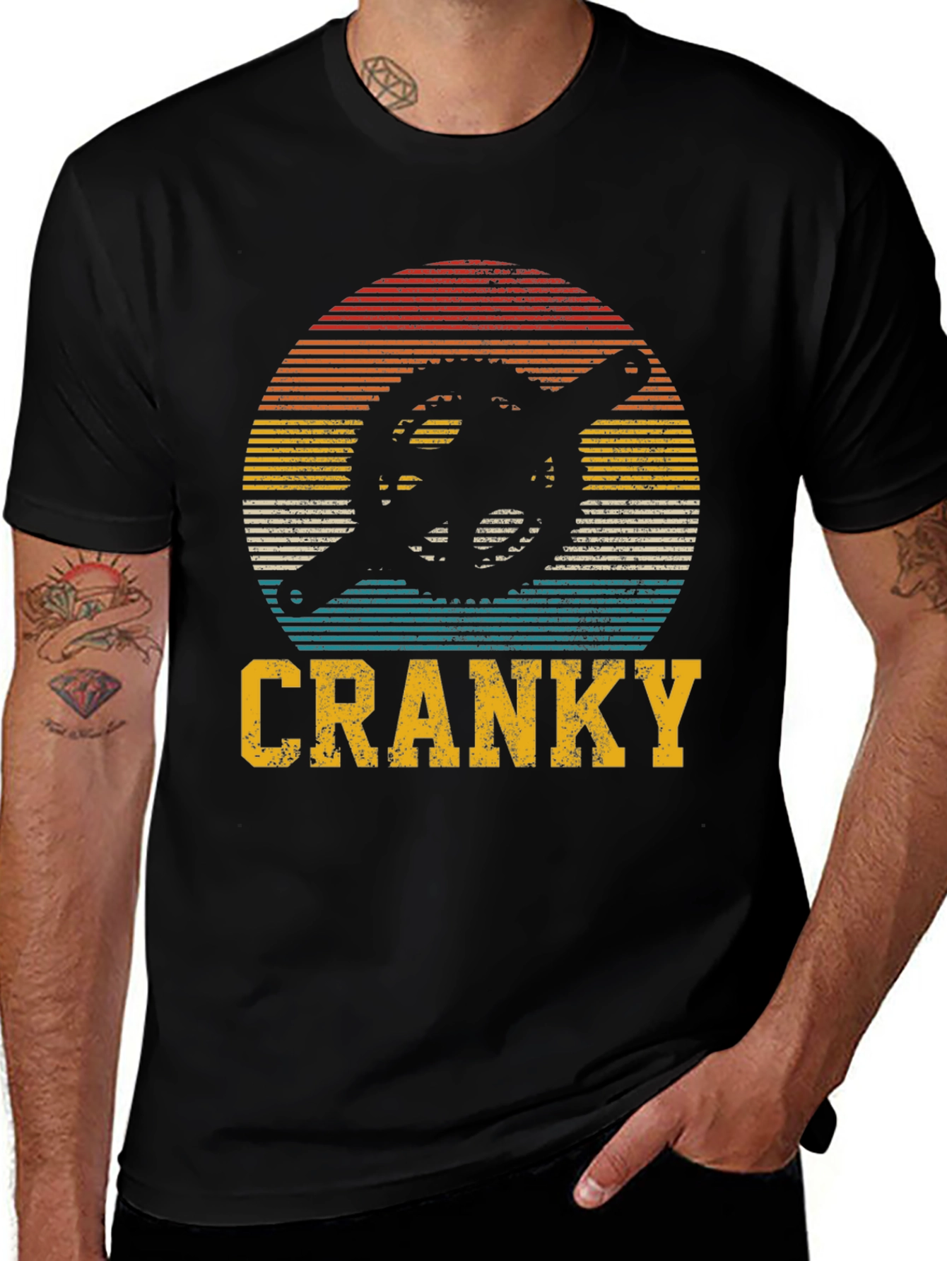 Retro Cranky Cyclist Graphic Tee