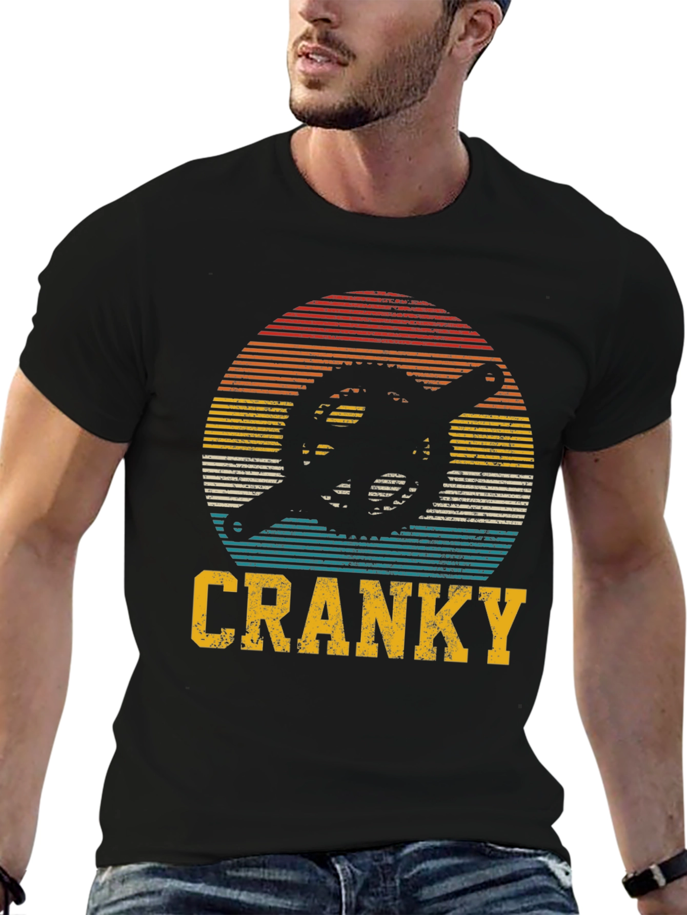 Retro Cranky Cyclist Graphic Tee