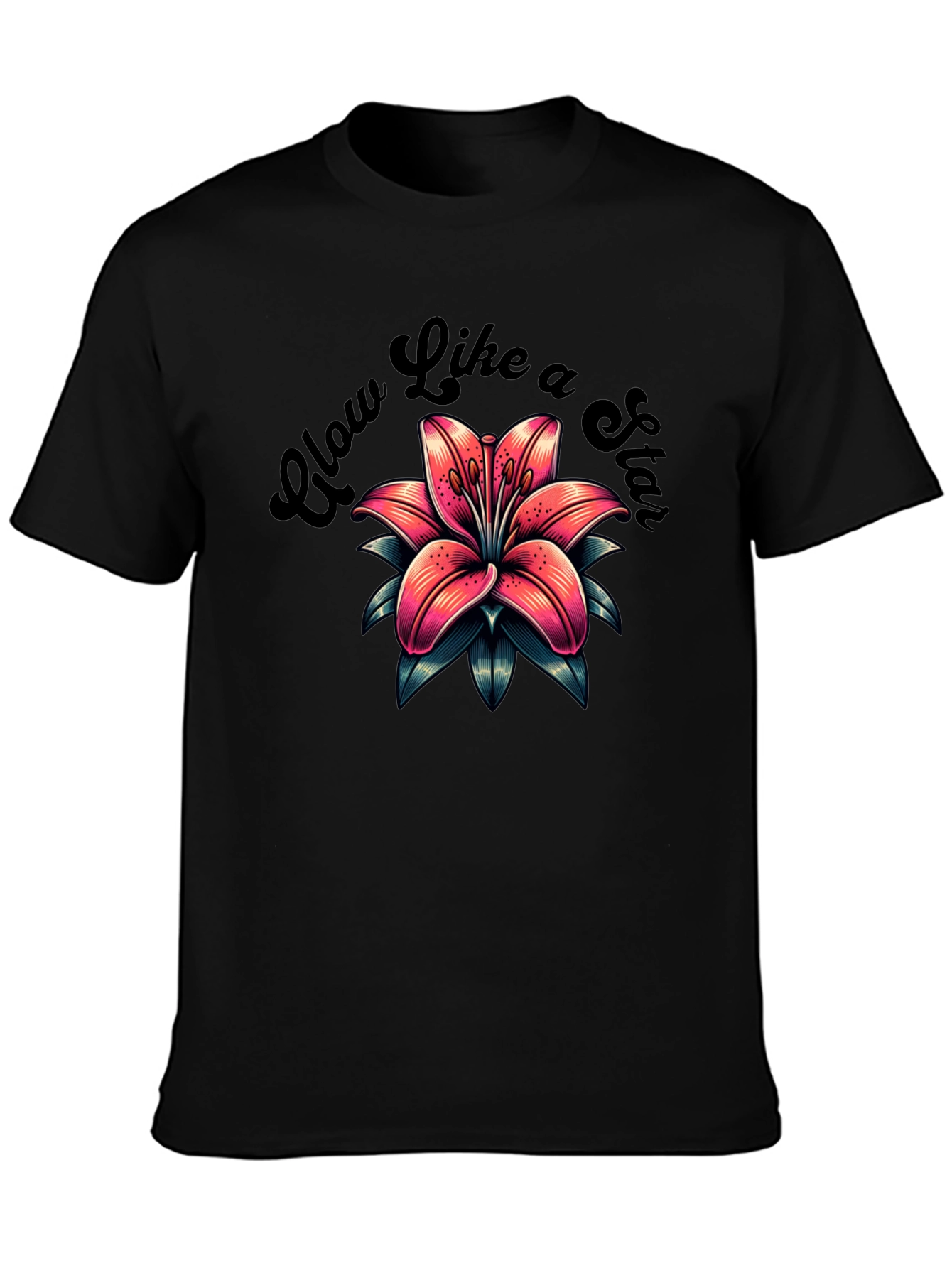 Glow Like a Star Flower Graphic T-Shirt