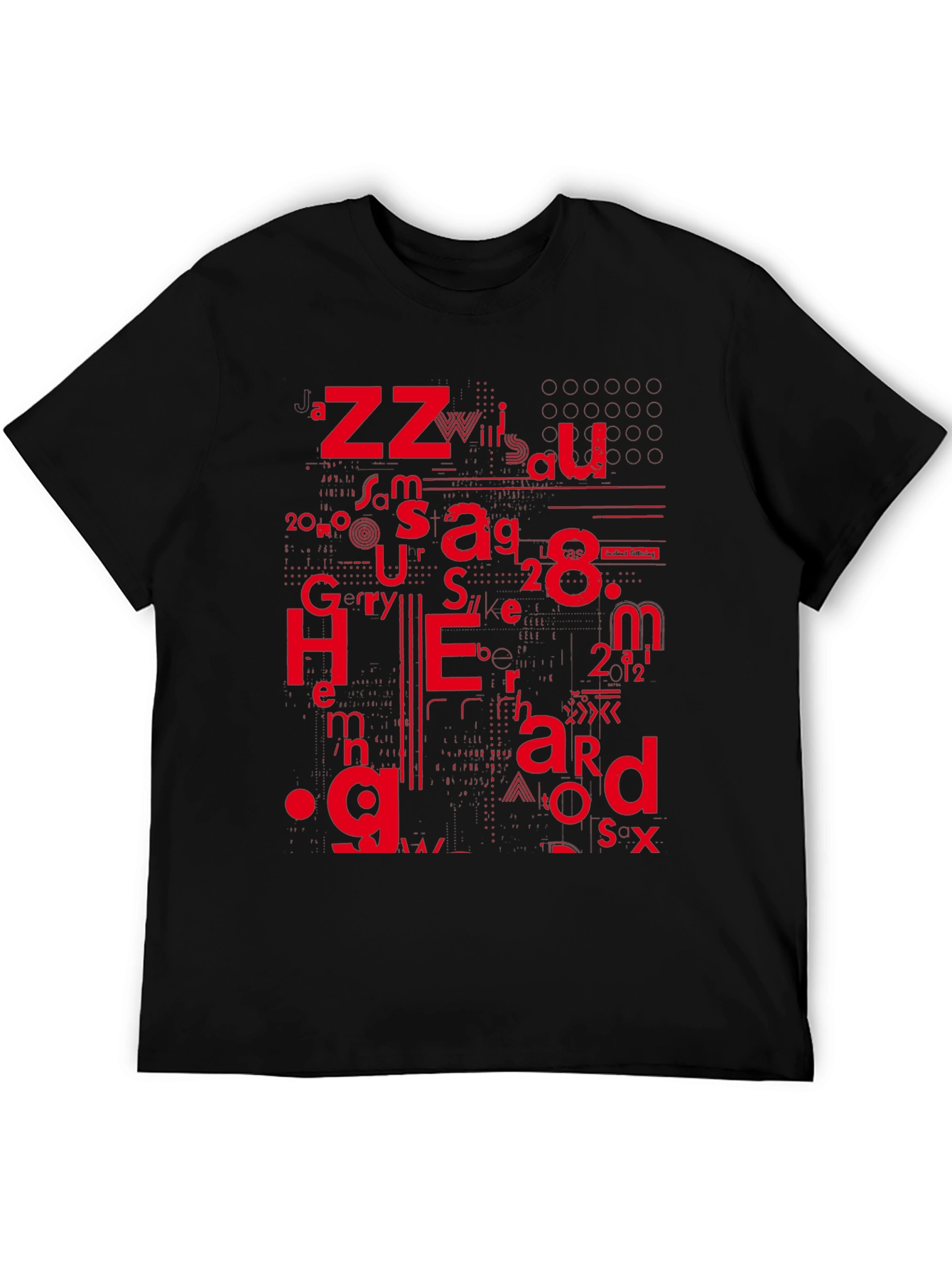 Abstract Typographic Graphic Black T-Shirt