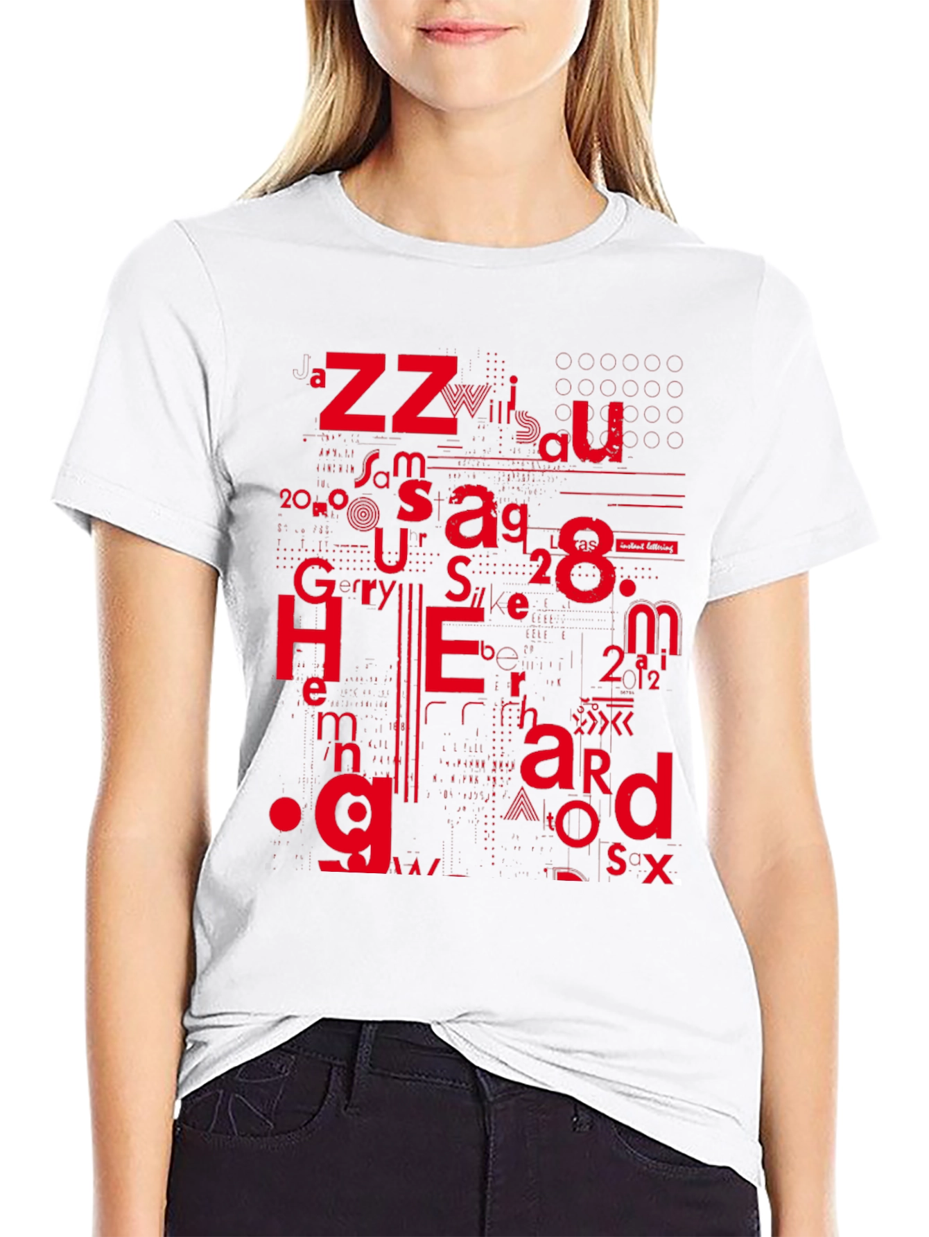 Abstract Typographic Graphic Black T-Shirt