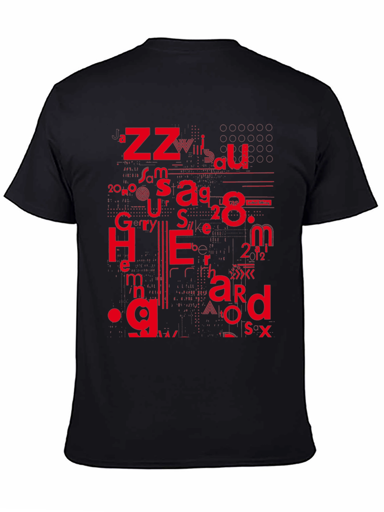 Abstract Typographic Graphic Black T-Shirt