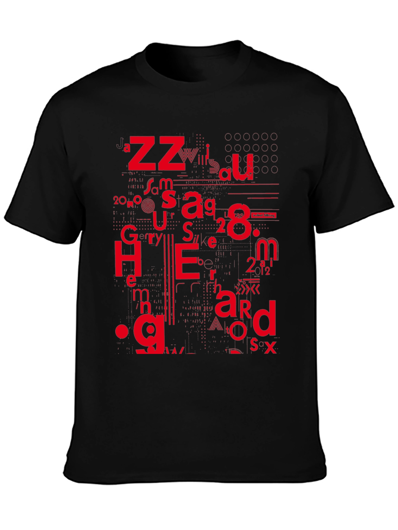Abstract Typographic Graphic Black T-Shirt